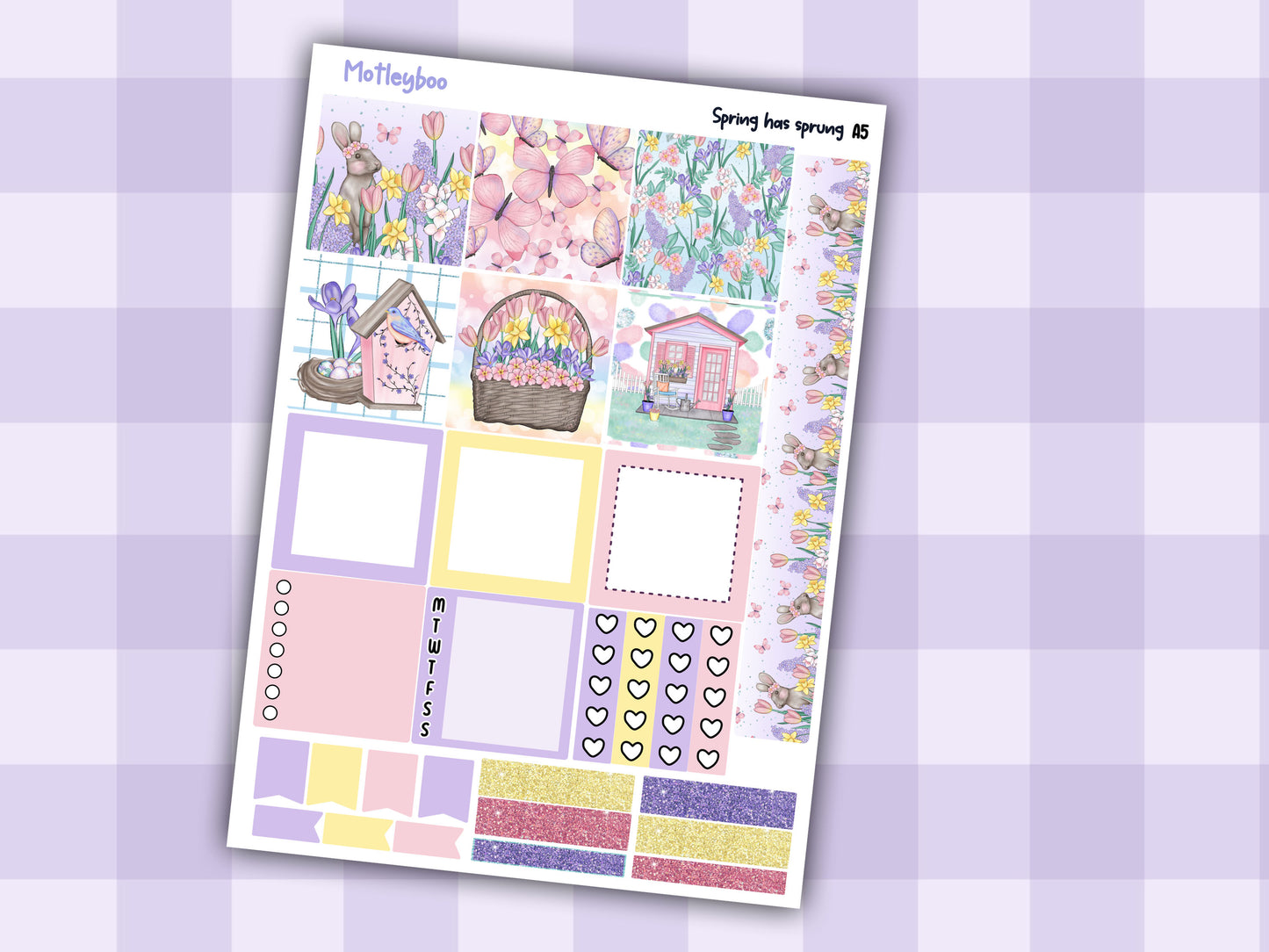 Spring themed A5 planner sticker kit, Easter stickers, pocket planner, hobonichi planning Spring has sprung