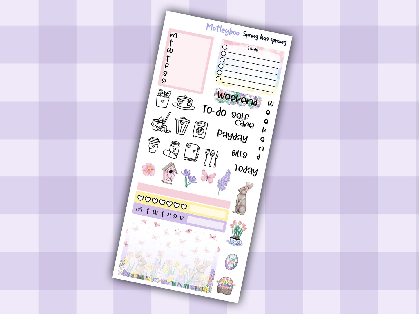 Spring themed weeks planner kit, stickers for Easter, hobonichi planning, pocket planner, Spring has sprung