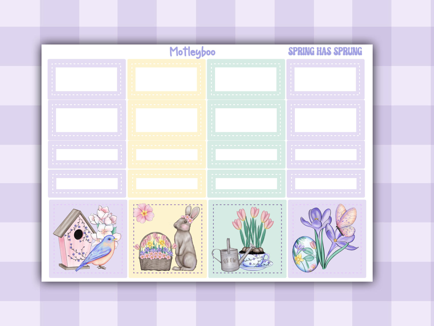 Monthly planner sticker kit, monthly stickers, vertical planner, springtime, easter planner stickers, vertical planner, spring has sprung