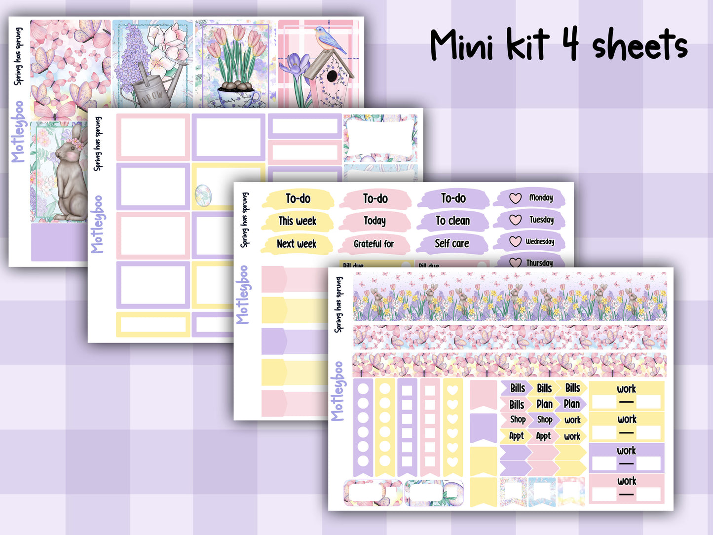 Spring themed Weekly Planner Sticker Kit, Vertical Planner, Spring has sprung