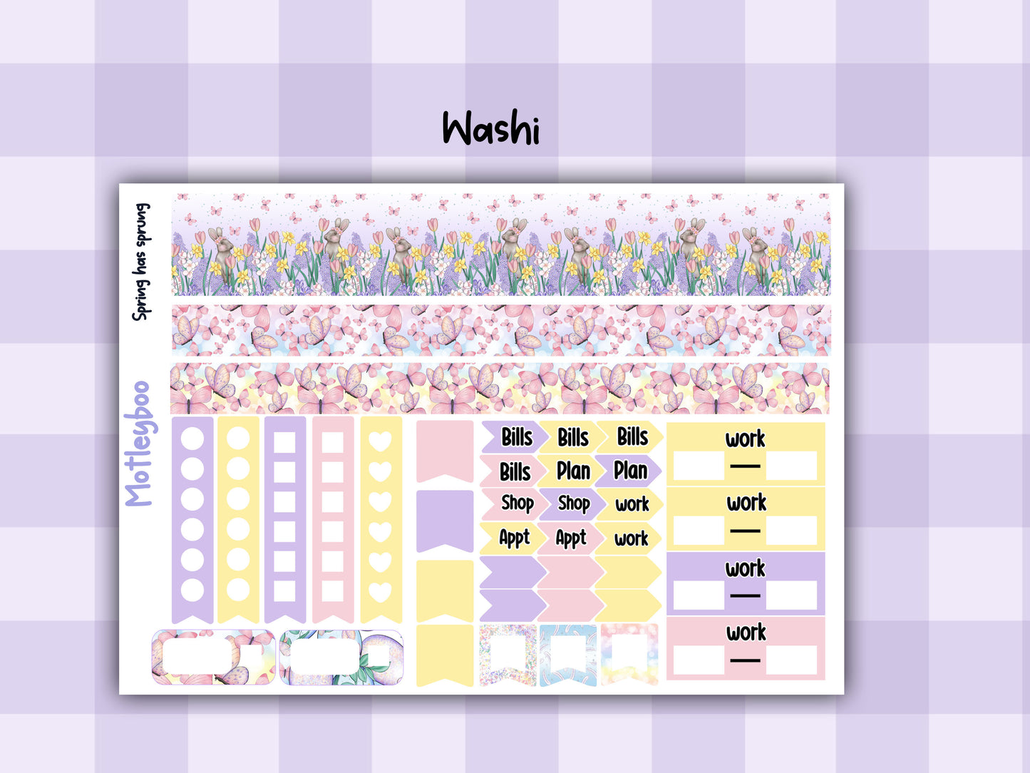 Spring themed Weekly Planner Sticker Kit, Vertical Planner, Spring has sprung