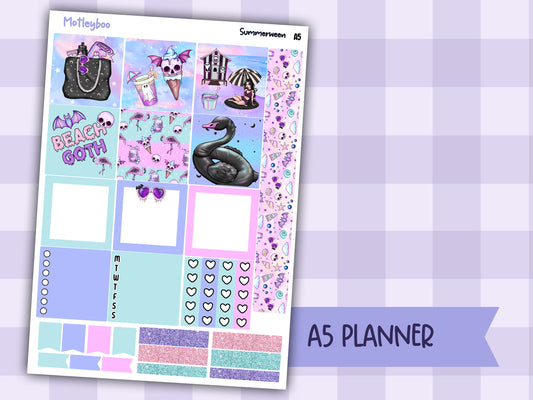 A5 Hobonichi cousin planner sticker kit, Summer planner stickers, hobonichi cousin, Summerween