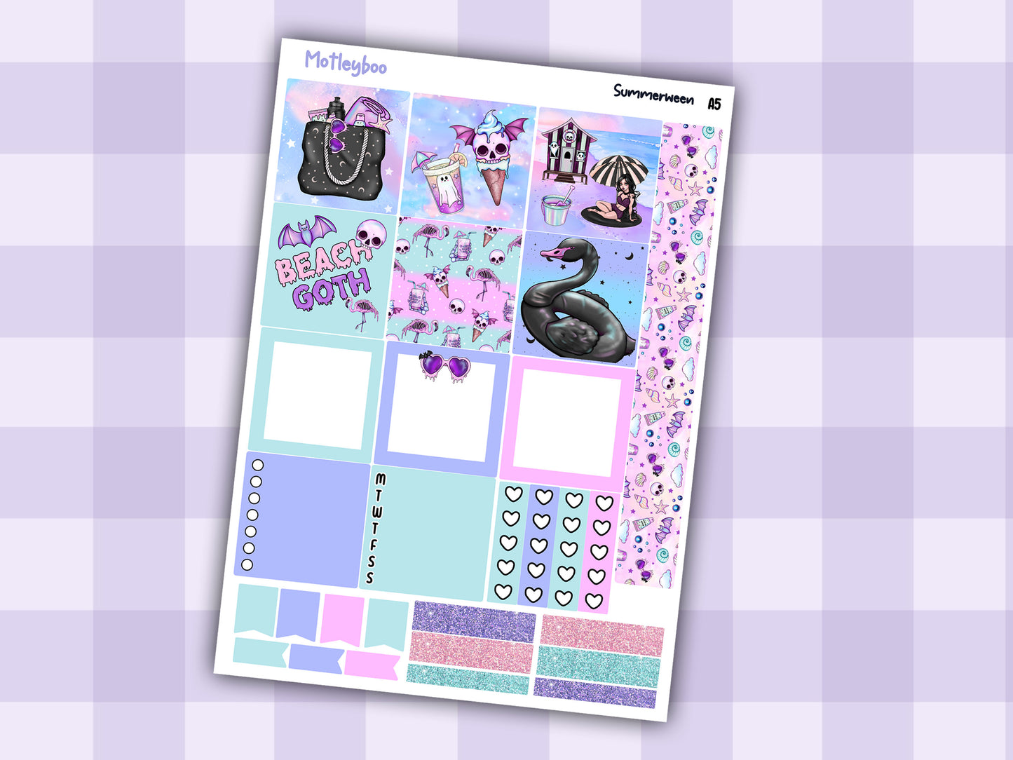 A5 Hobonichi cousin planner sticker kit, Summer planner stickers, hobonichi cousin, Summerween