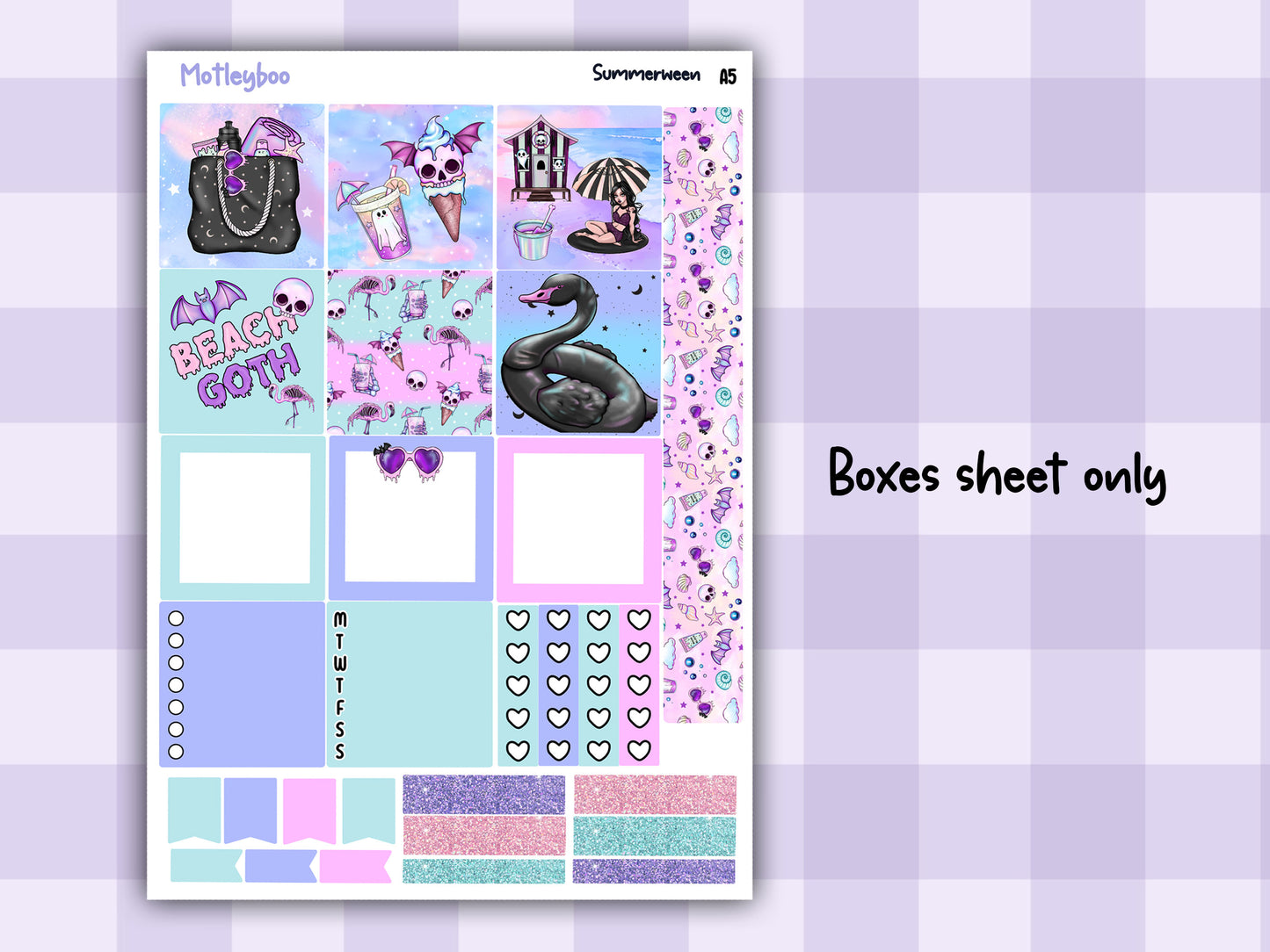 A5 Hobonichi cousin planner sticker kit, Summer planner stickers, hobonichi cousin, Summerween