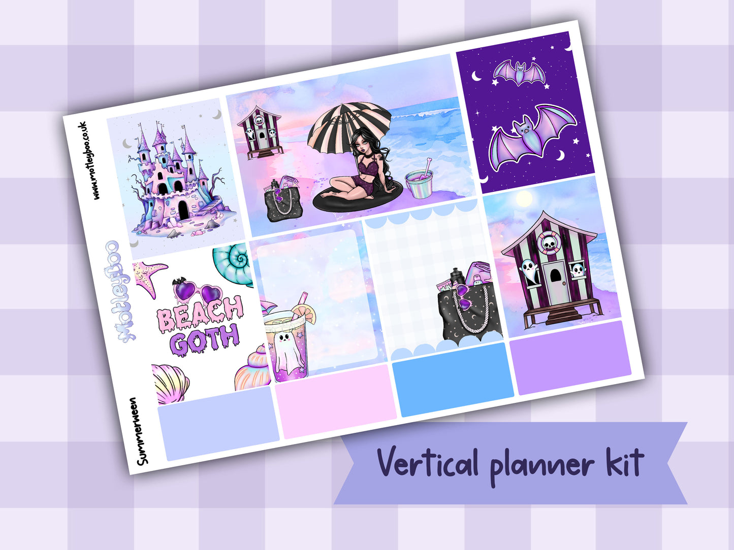Summerween weekly planner sticker kit, journaling, vertical planner, summer themed, functional and decorative stickers for scrapbooking