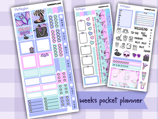 Hobonichi weeks weekly planner sticker kit, Summer season planner stickers, Summerween