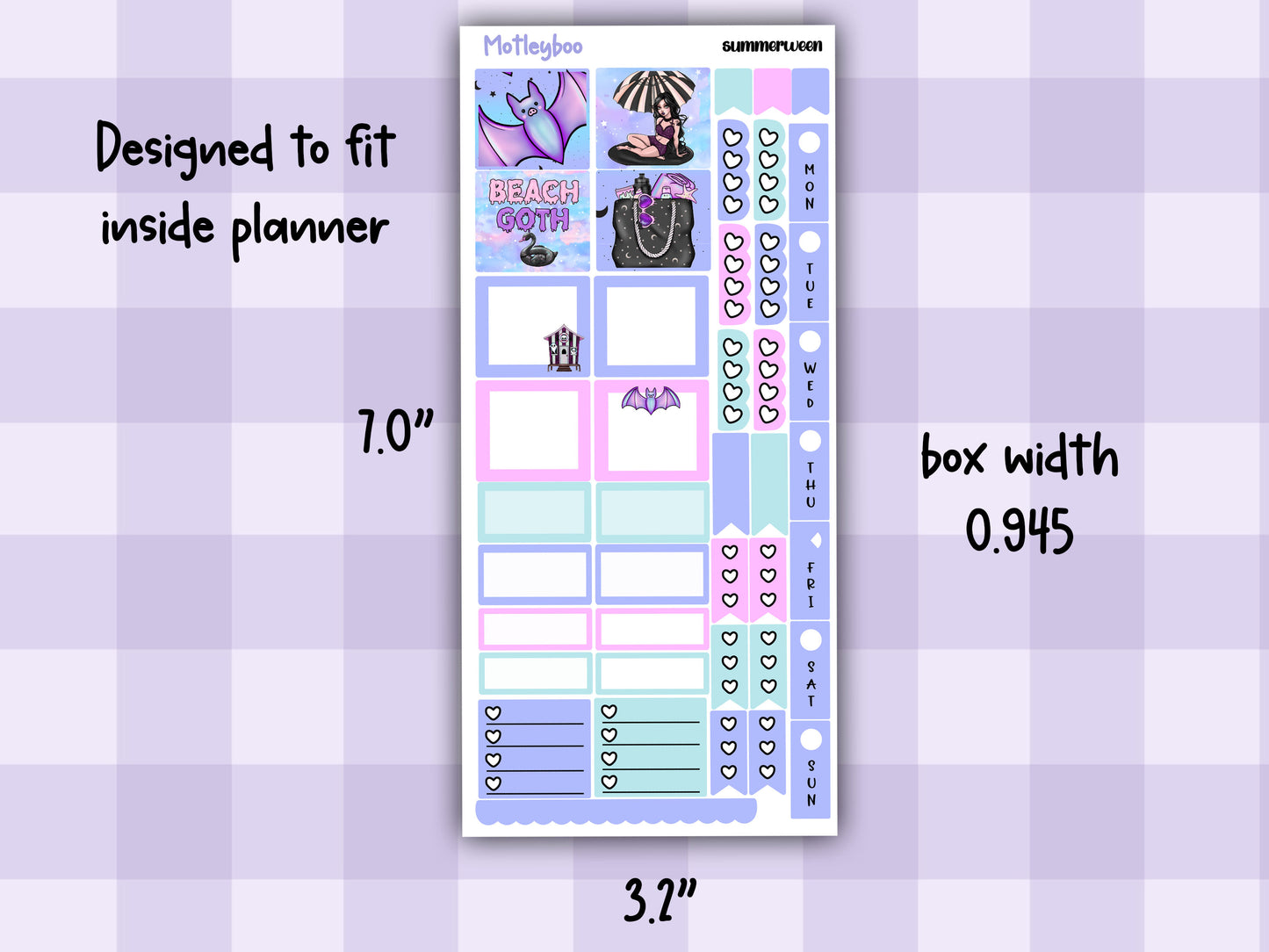 Hobonichi weeks weekly planner sticker kit, Summer season planner stickers, Summerween