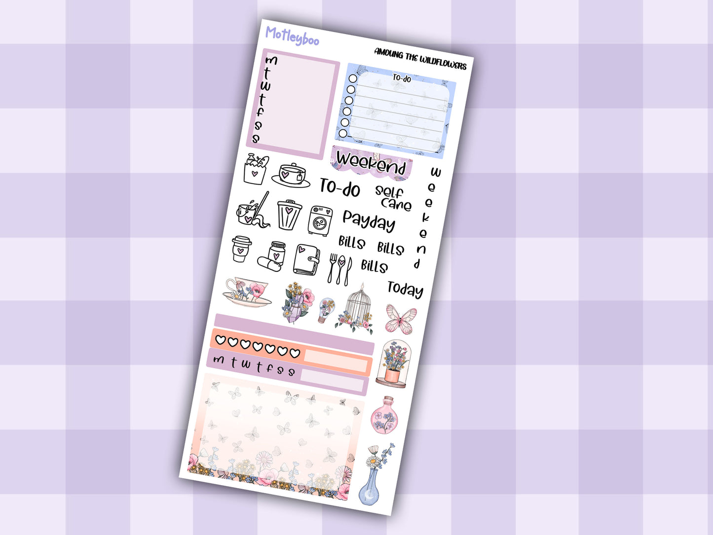Hobonichi weeks, sticker kit, hobonichi planner, Among the wildflowers