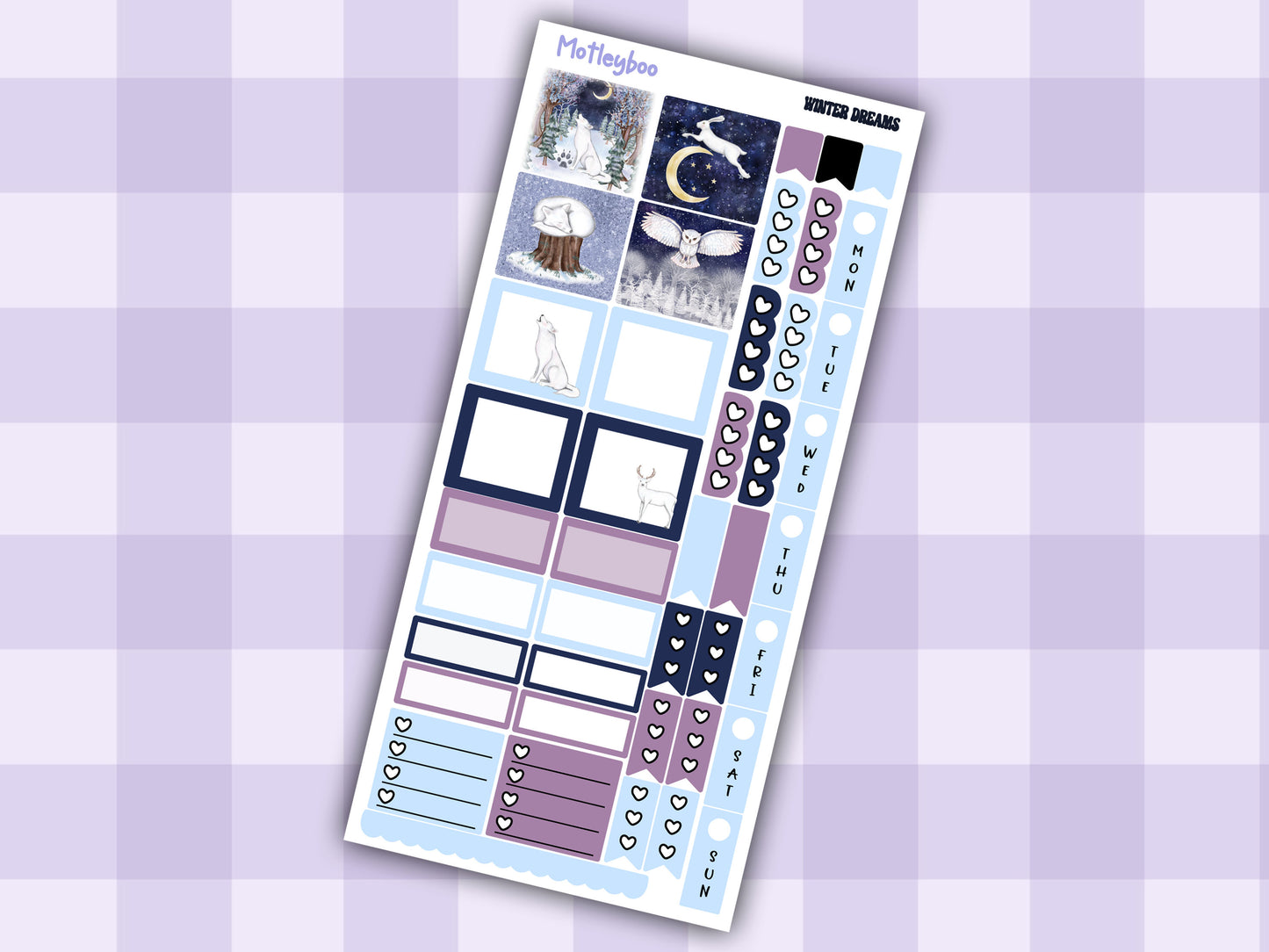 Hobonichi weeks weekly planner sticker kit, winter planner stickers, winter dreams