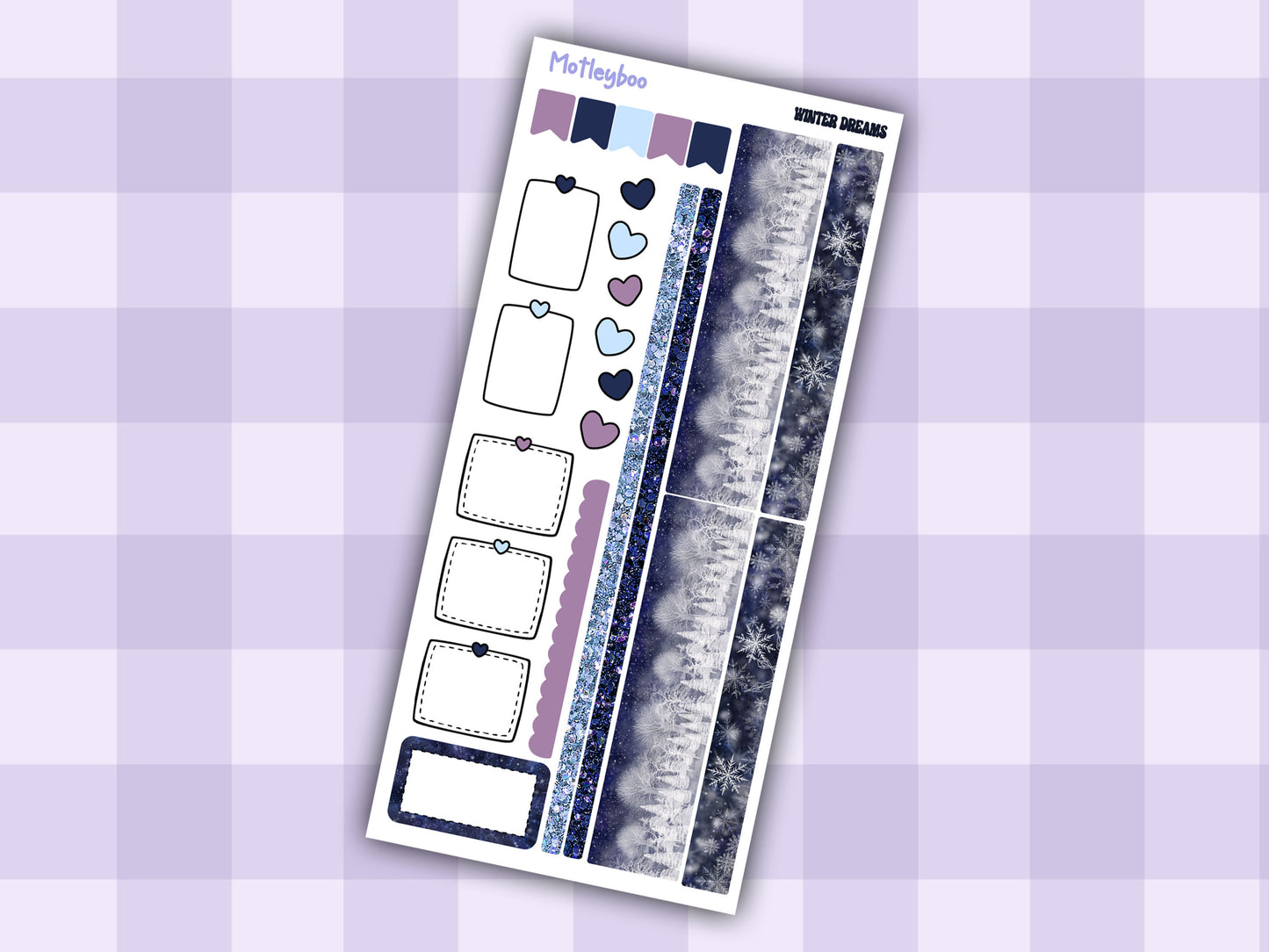 Hobonichi weeks weekly planner sticker kit, winter planner stickers, winter dreams