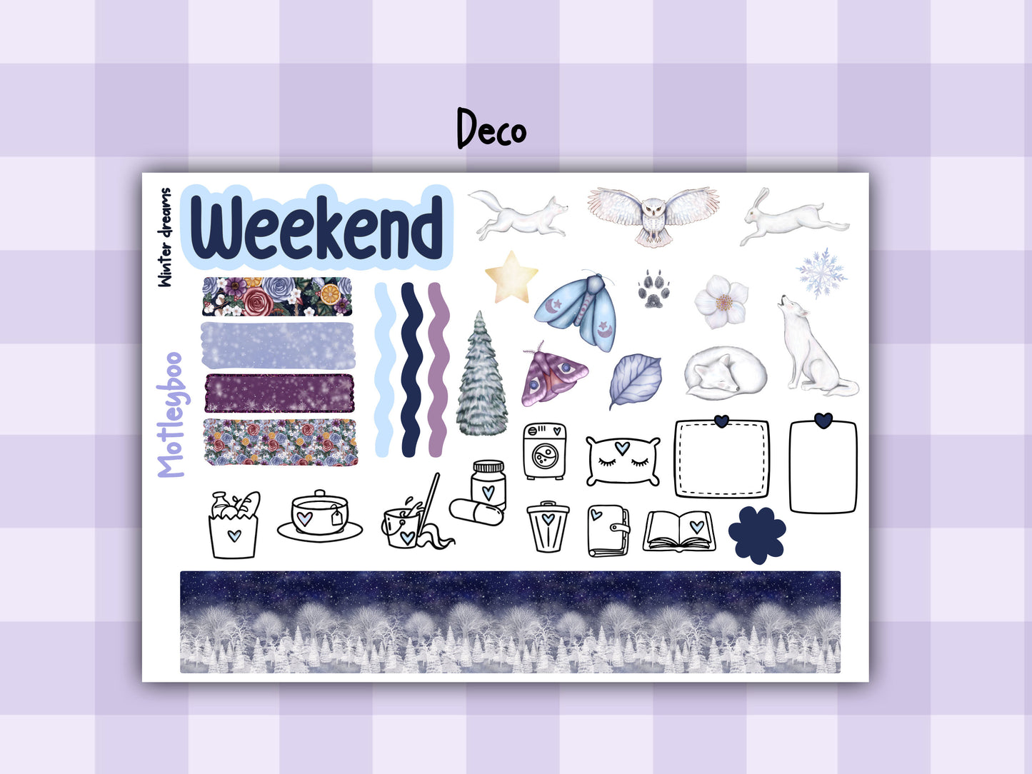 weekly planner stickers, planner kits, winter stickers, winter themed stickers, winter dreams