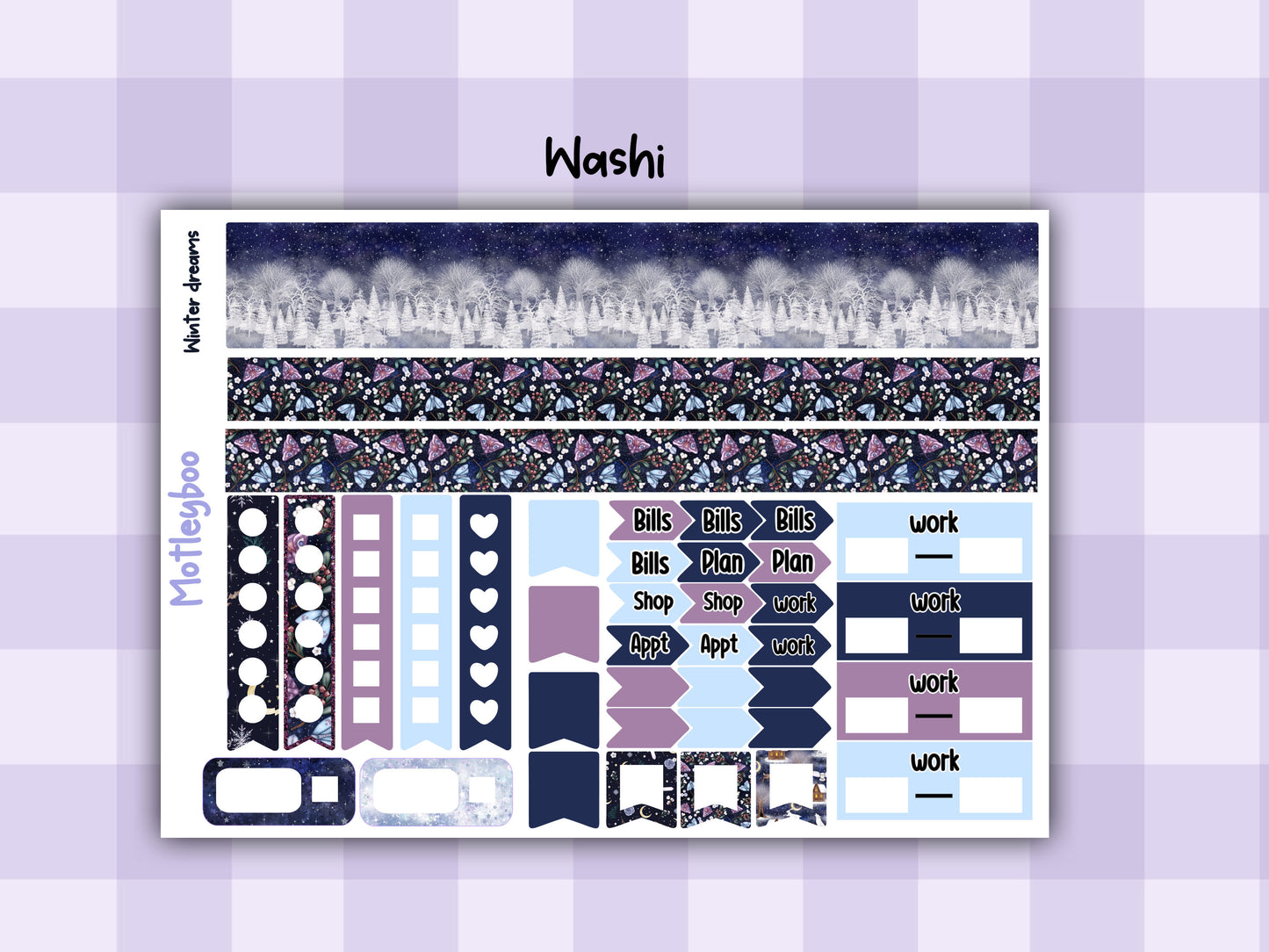 weekly planner stickers, planner kits, winter stickers, winter themed stickers, winter dreams