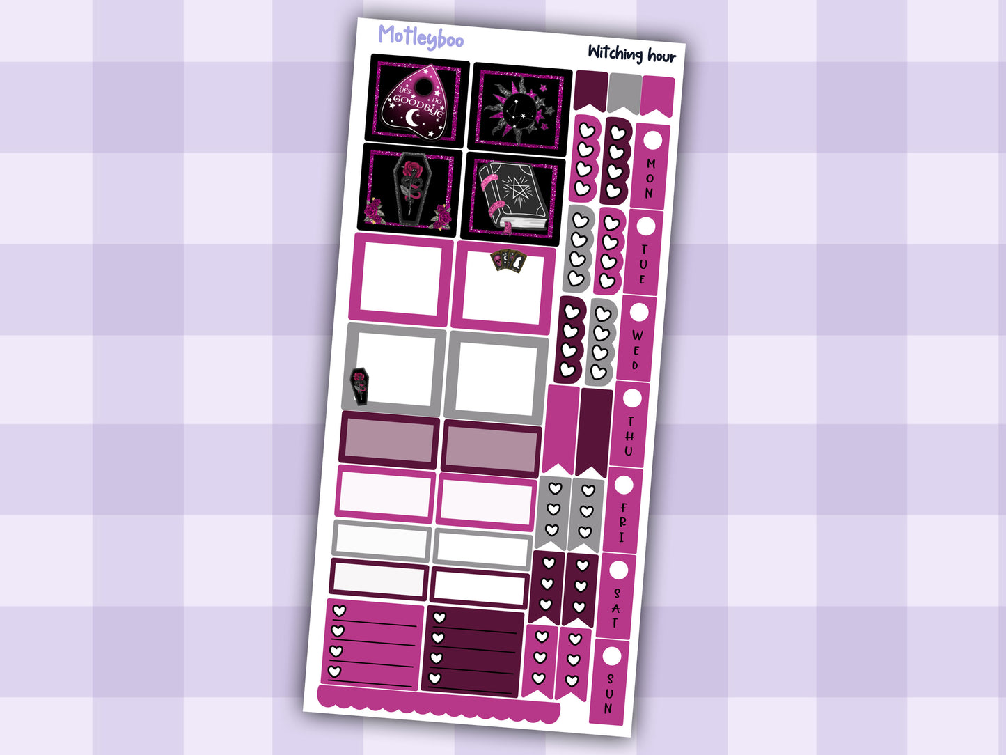 Hobonichi weeks weekly planner sticker kit, spooky planner stickers, Witching hour