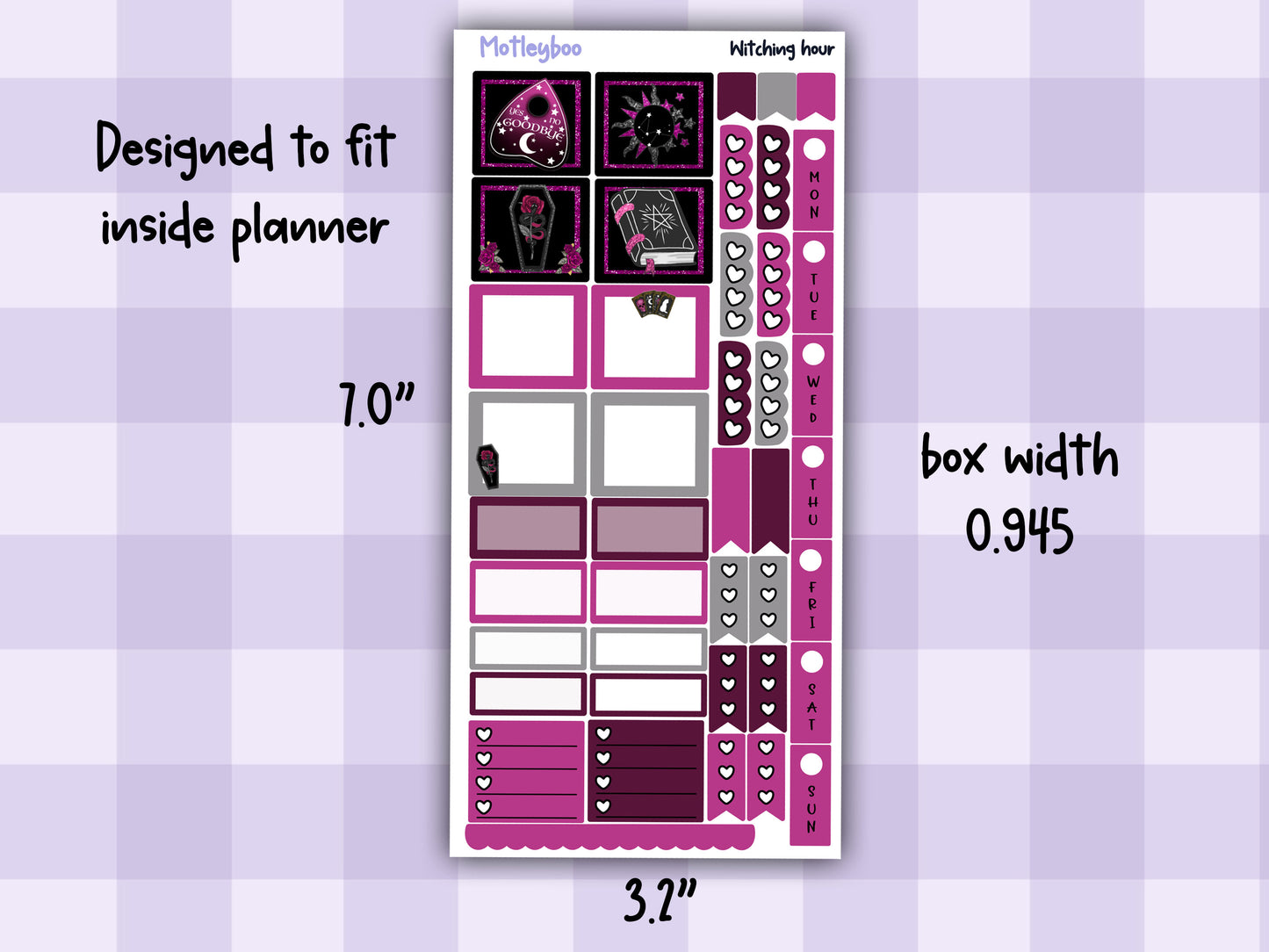 Hobonichi weeks weekly planner sticker kit, spooky planner stickers, Witching hour