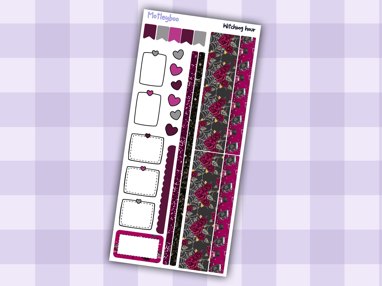 Hobonichi weeks weekly planner sticker kit, spooky planner stickers, Witching hour