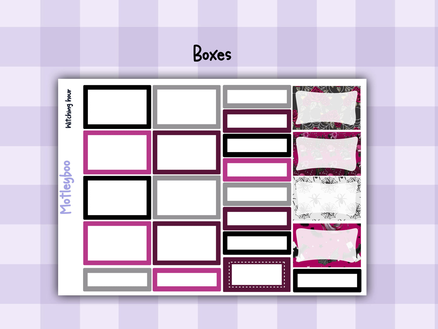 Weekly Planner Sticker Kit, witchy spooky halloween Vertical Planning Stickers, Witching hour