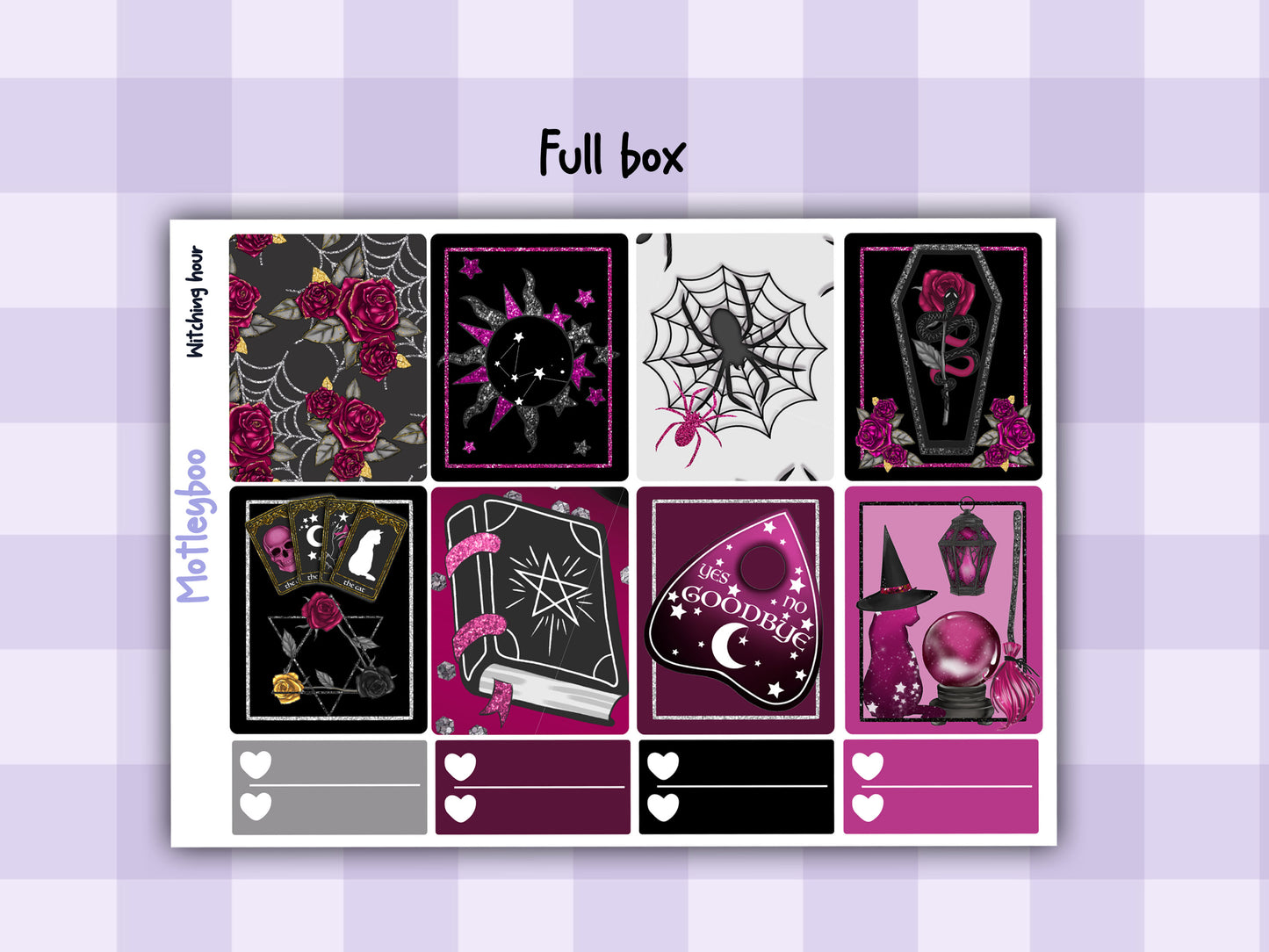 Weekly Planner Sticker Kit, witchy spooky halloween Vertical Planning Stickers, Witching hour