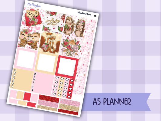 Valentines day hobonichi cousin sticker kit, weekly sticker kit, A5 planner, valentines day, planner stickers, functional stickers