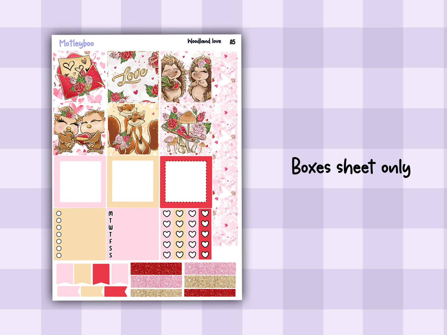 Valentines day hobonichi cousin sticker kit, weekly sticker kit, A5 planner, valentines day, planner stickers, functional stickers