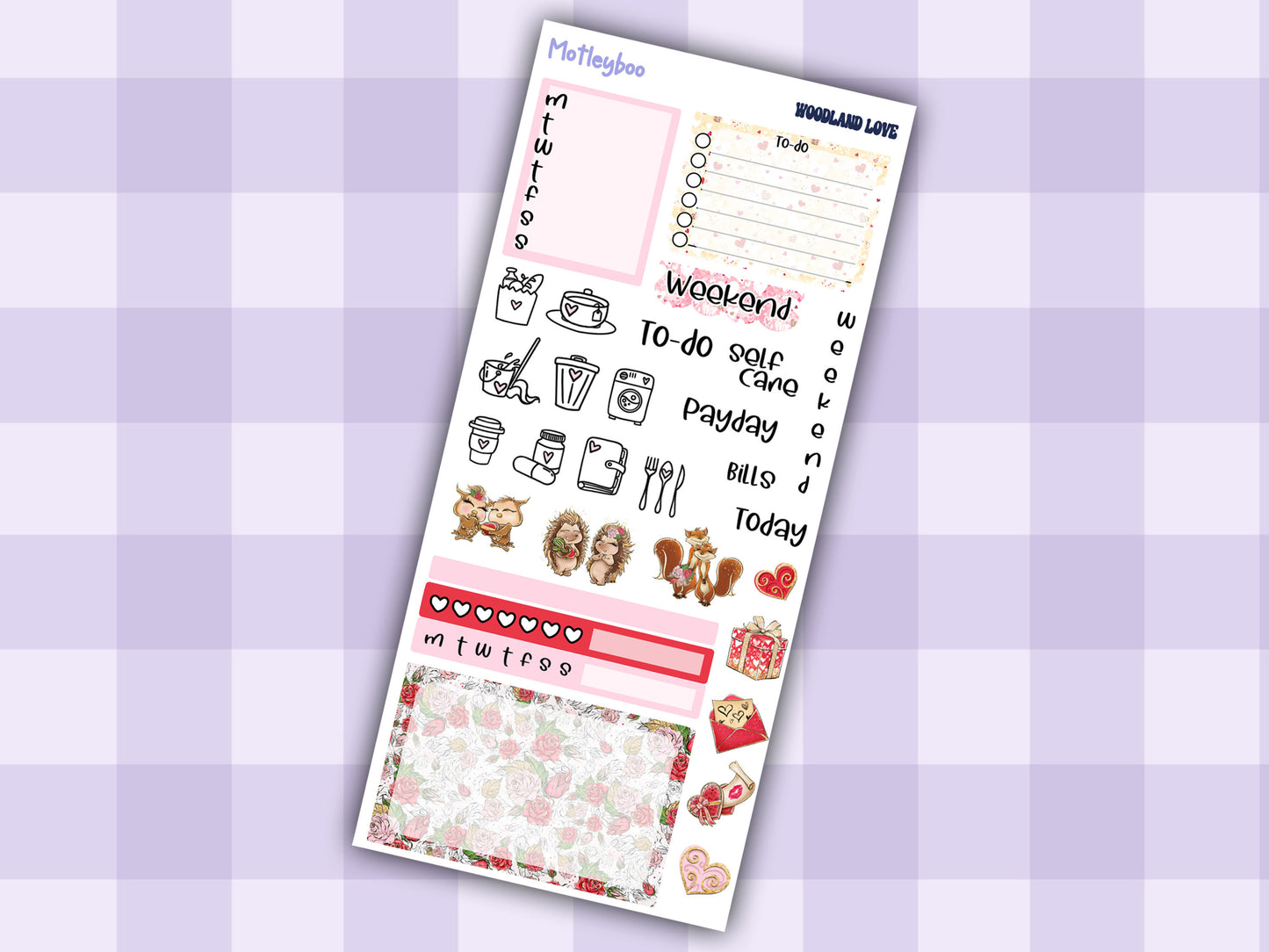 Valentines day hobonichi weeks, sticker kit, hobonichi planner, cute stickers, functional stickers, small planner stickers, love stickers