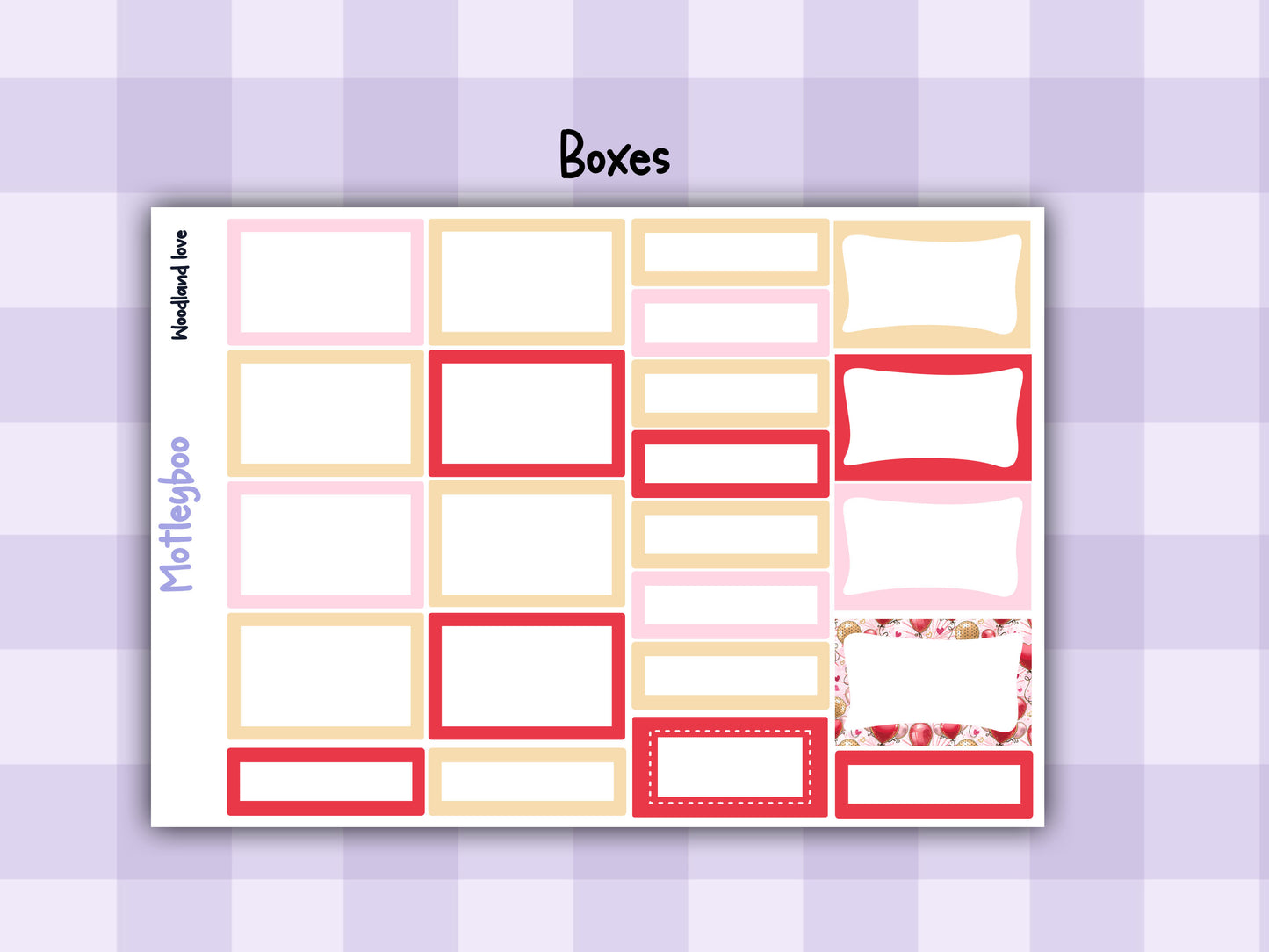 Valentines day weekly planner sticker kit, love planner stickers, cute animals sticker kit, vertical planner, cute stickers, valentines gift, woodland love