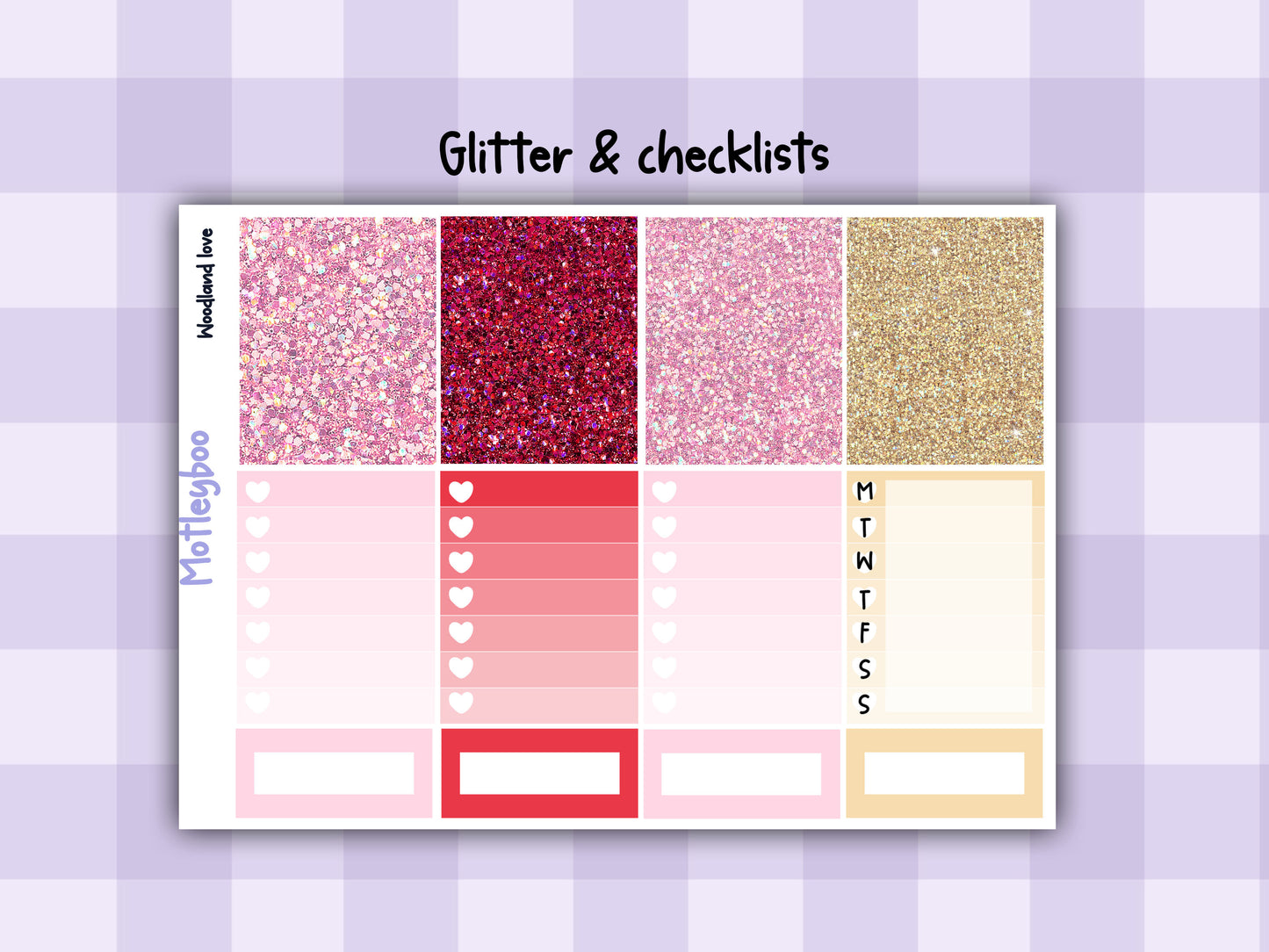 Valentines day weekly planner sticker kit, love planner stickers, cute animals sticker kit, vertical planner, cute stickers, valentines gift, woodland love