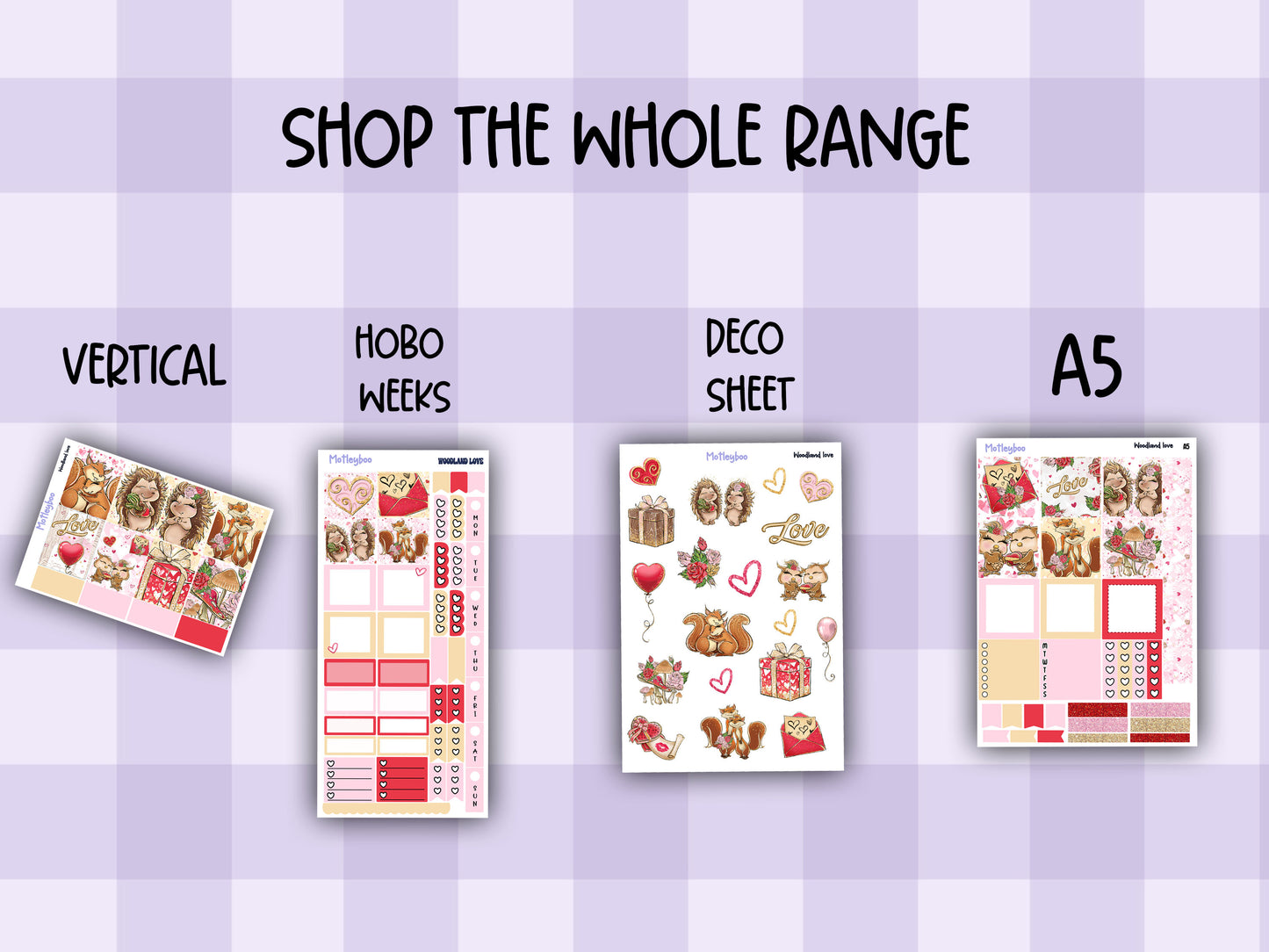Valentines day hobonichi cousin sticker kit, weekly sticker kit, A5 planner, valentines day, planner stickers, functional stickers