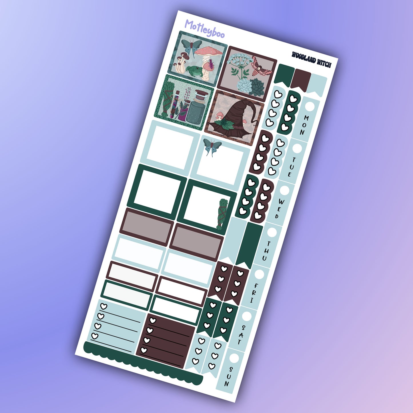 Hobonichi weeks, weekly sticker kit, hobonichi planner, witch planner, woodland witch