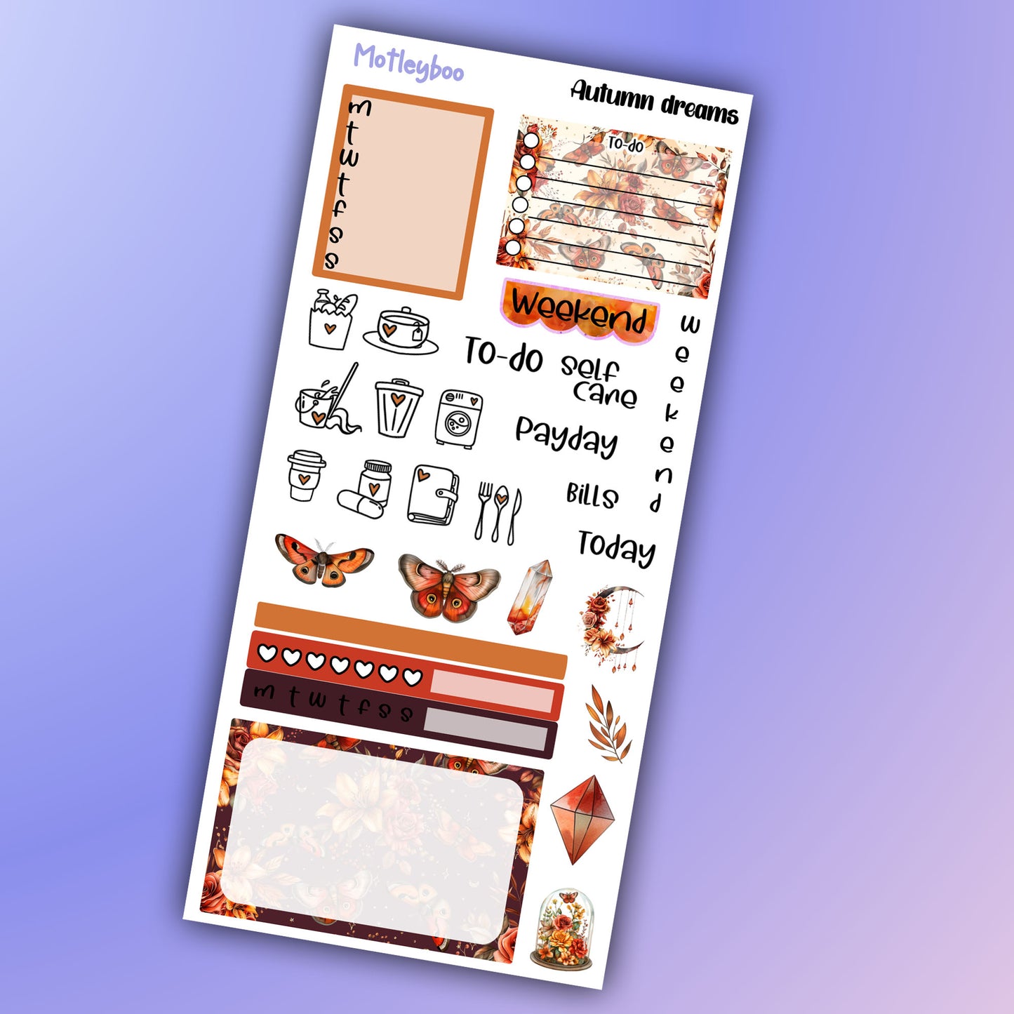 Hobonichi weeks, sticker kit, hobonichi planner, autumn stickers, planner stickers