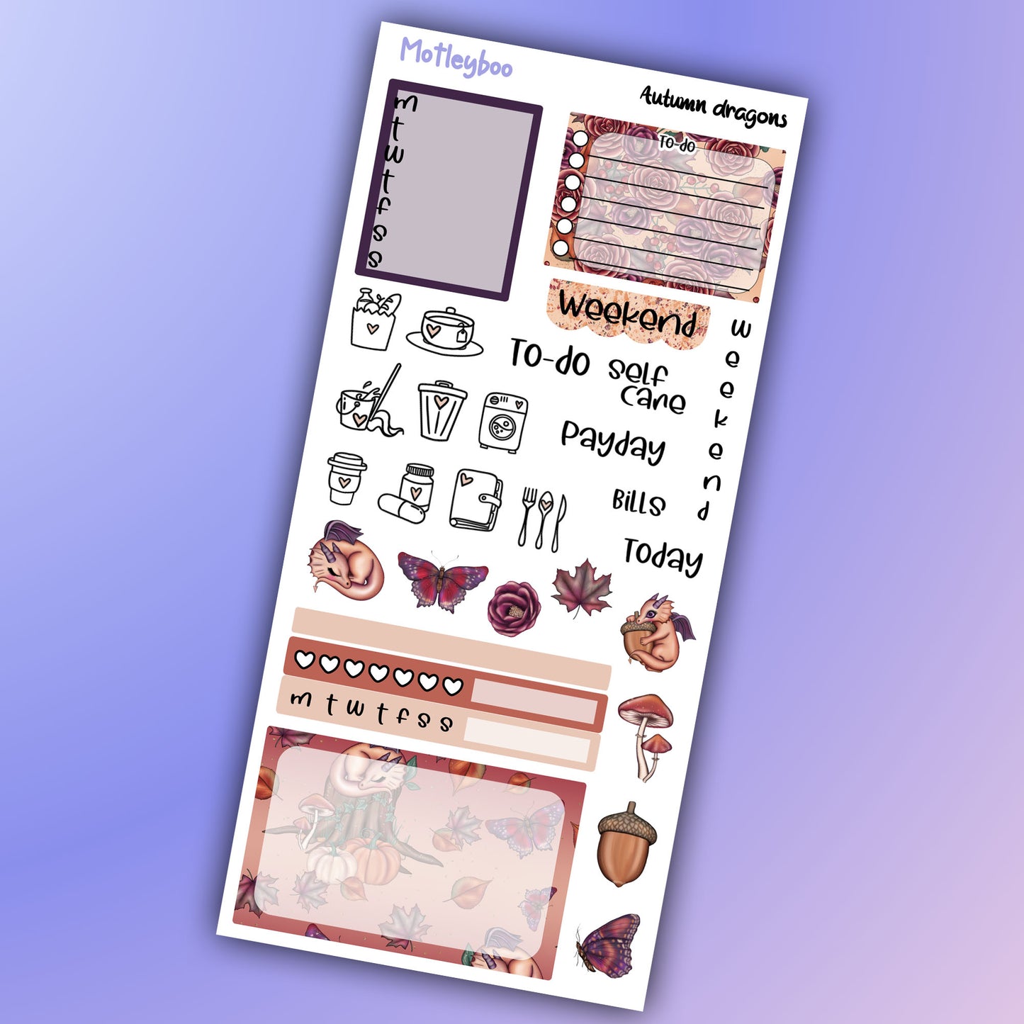 Hobonichi weeks, planner sticker kit, cute stickers, autumn season, halloween, fall season, stickers