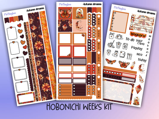 Hobonichi weeks, sticker kit, hobonichi planner, autumn stickers, planner stickers