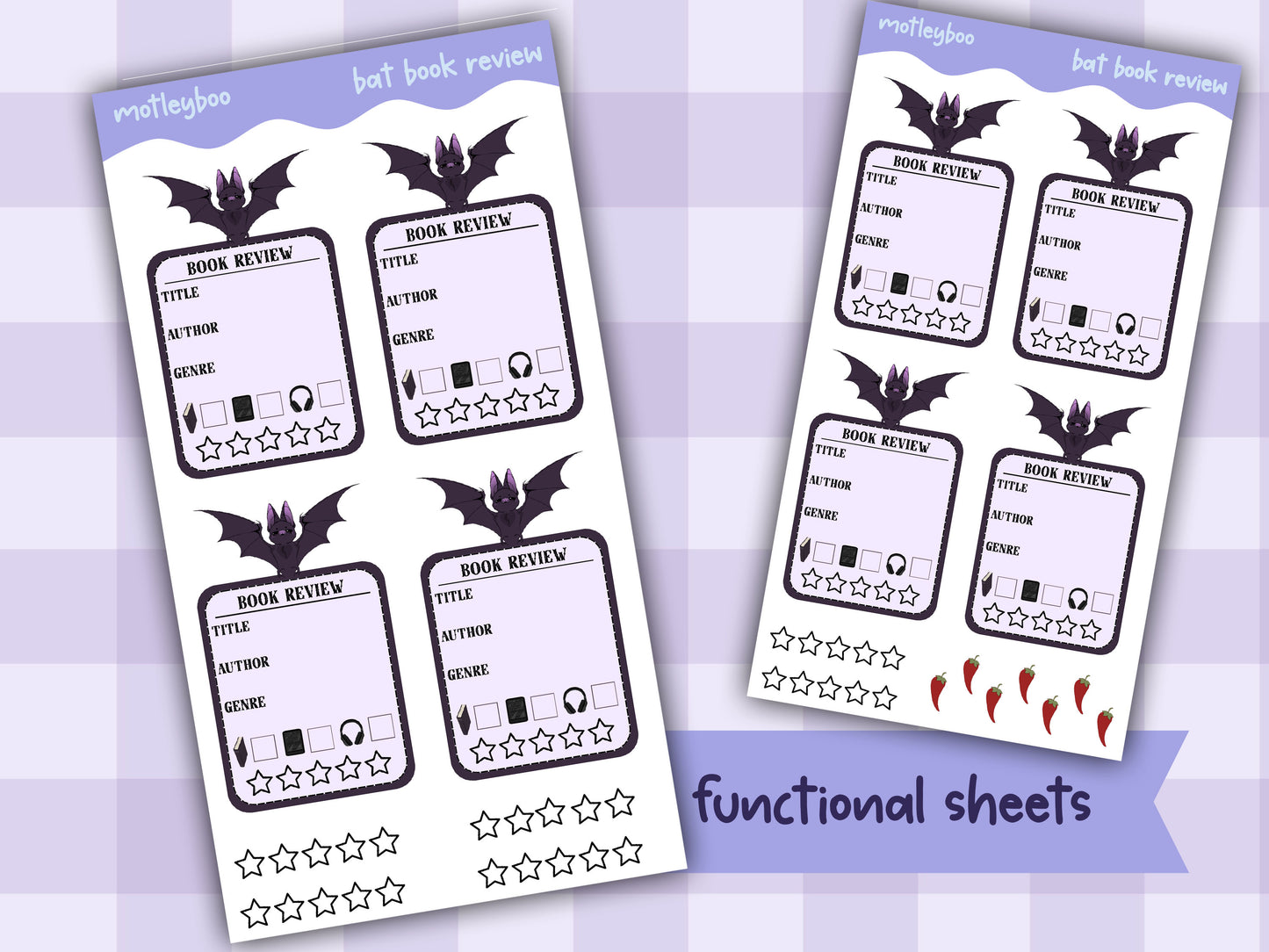 Book review sticker sheet, stickers, goth stickers, gifts for book lovers, bookish, book nerds, original art stickers, cute and fun stickers