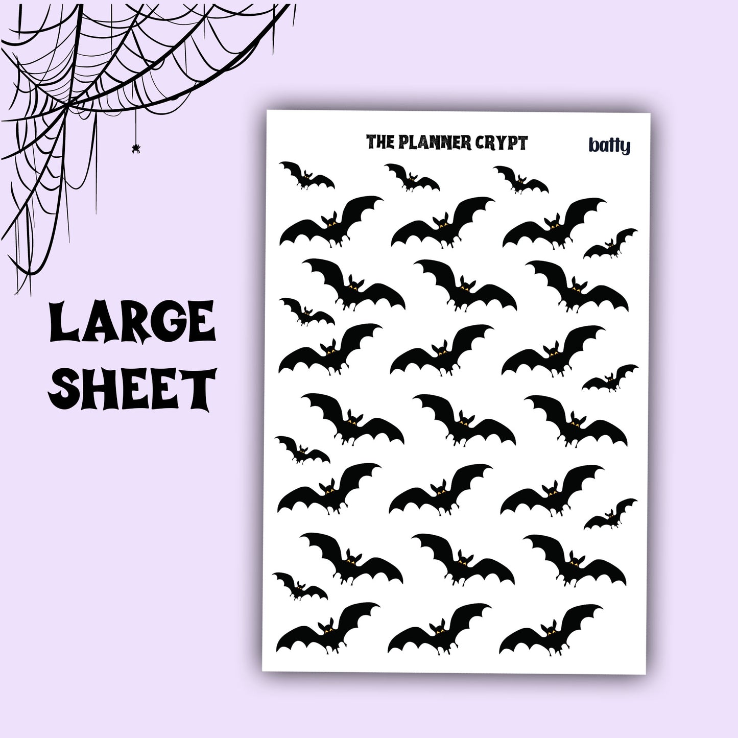 planner stickers, bat stickers, spooky stickers, goth planner, vertical planner, small journal, functional stickers, weekly planner