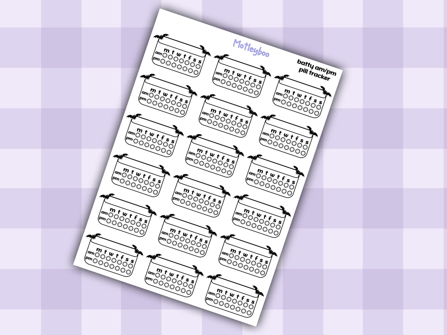 pill trackers, planner stickers, goth planner, vertical planner, functional stickers, weekly planner