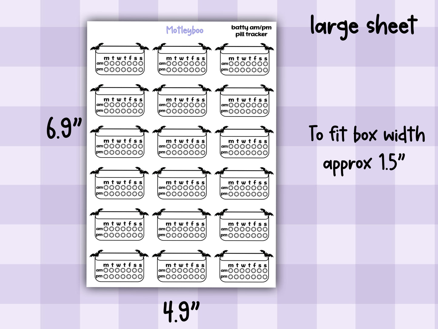 pill trackers, planner stickers, goth planner, vertical planner, functional stickers, weekly planner