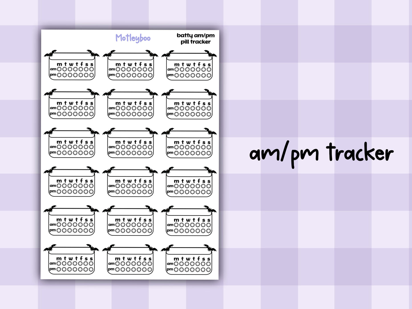 pill trackers, planner stickers, goth planner, vertical planner, functional stickers, weekly planner