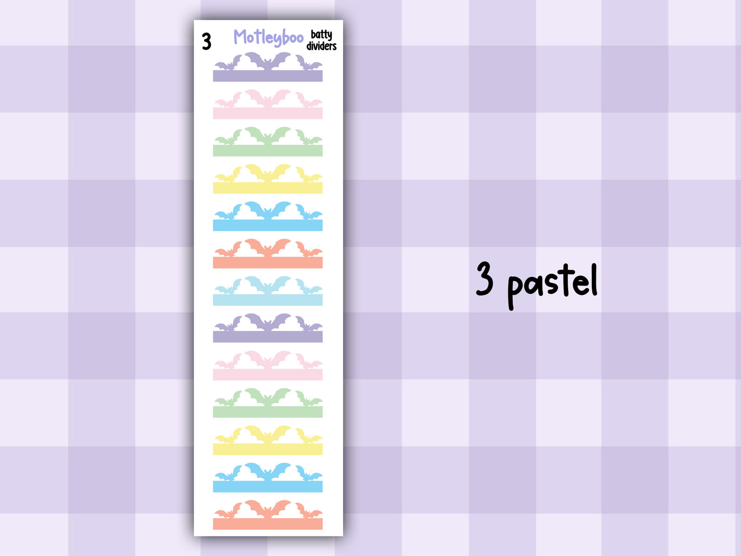 Gothic functional planner stickers, headers and dividers for planner boxes. spooky journaling, BATTY