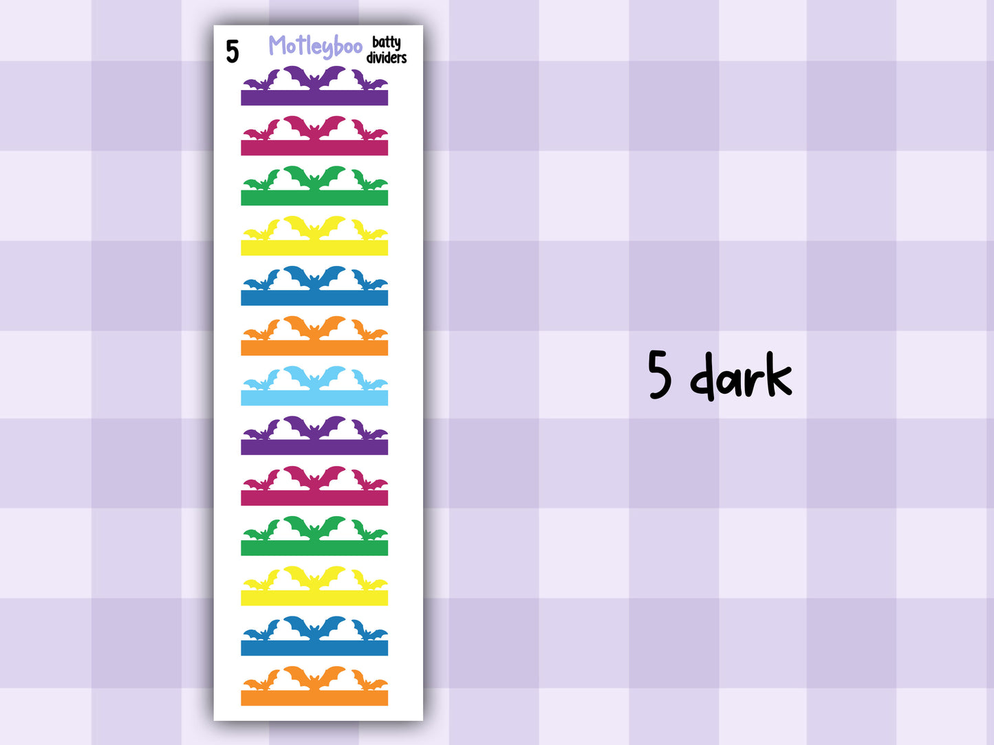 Gothic functional planner stickers, headers and dividers for planner boxes. spooky journaling, BATTY