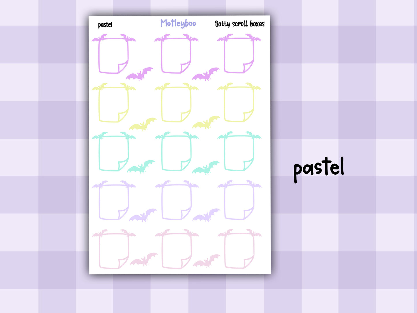 Bat Planner Stickers, Functional Journal Boxes, A5 Planner, Goth planning, Spooky season