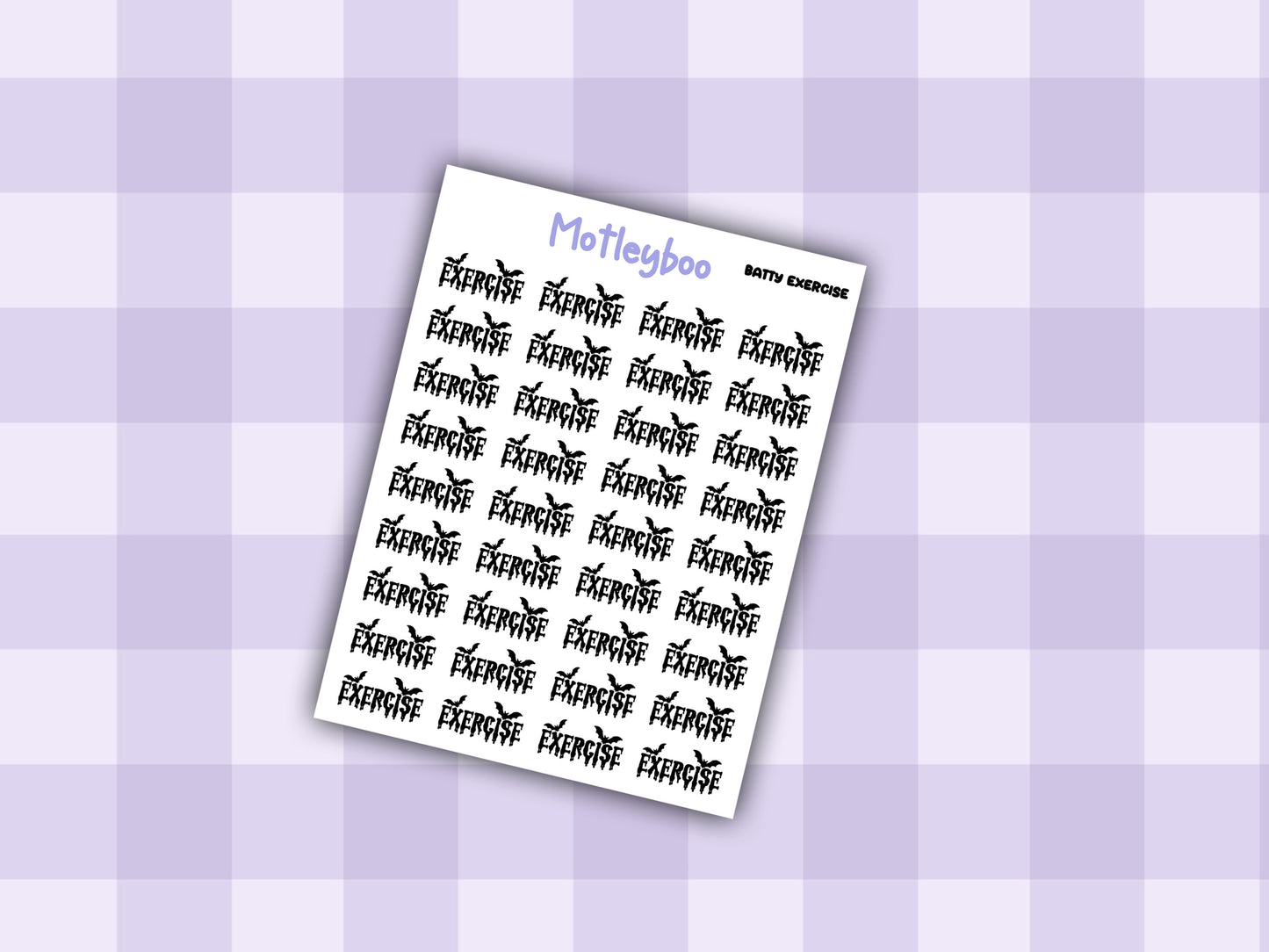 Bat Planner Stickers, Batty Words, Goth Journal Stickers, fitness functional stickers, goth planner