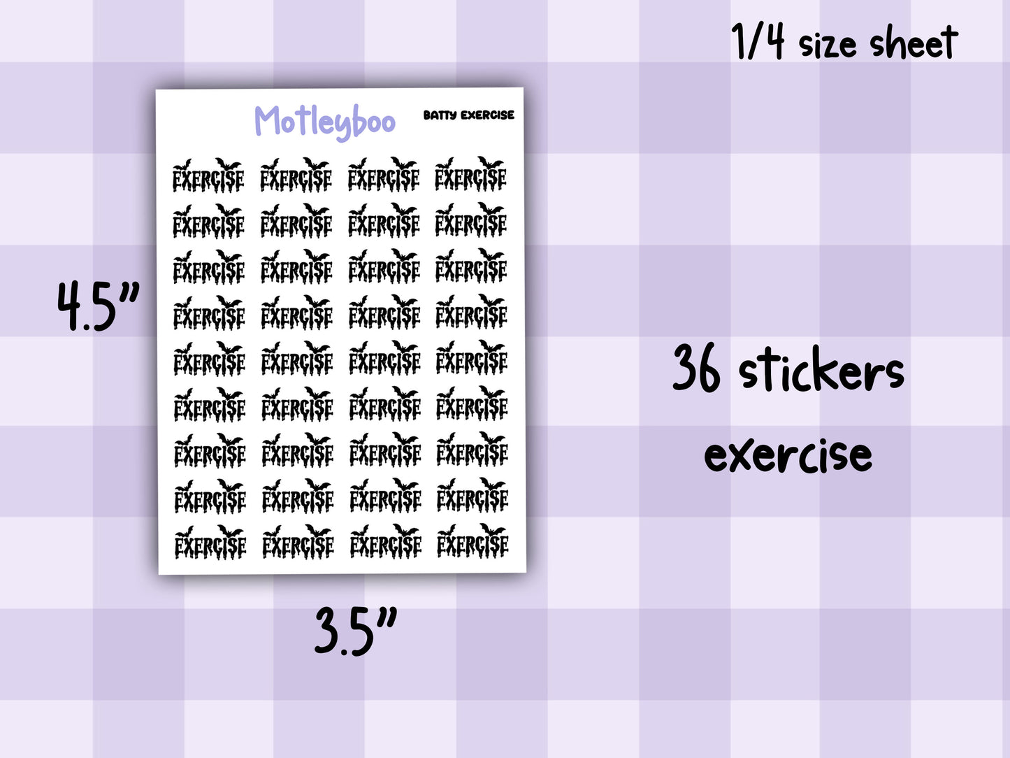 Bat Planner Stickers, Batty Words, Goth Journal Stickers, fitness functional stickers, goth planner