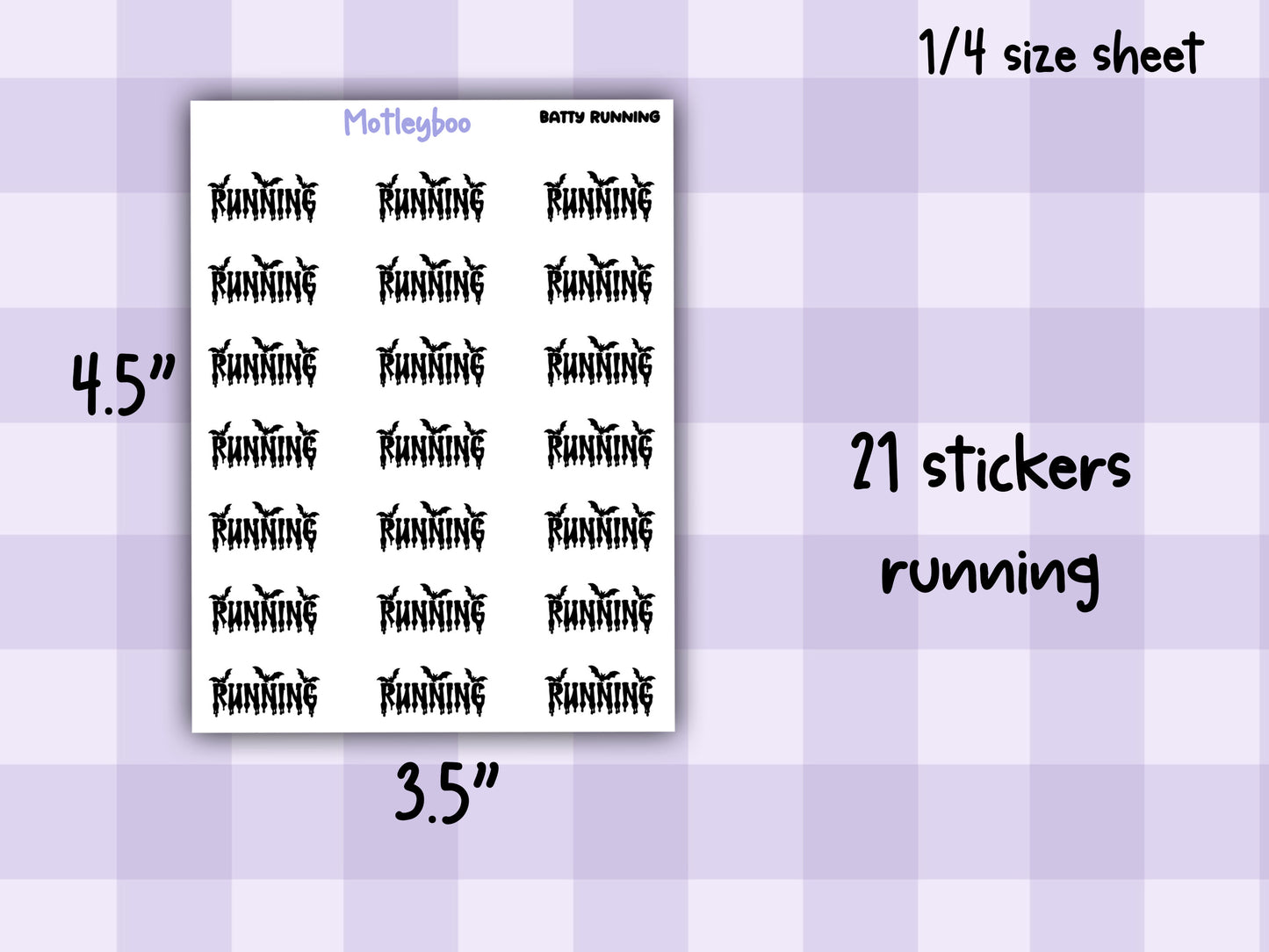 Bat Planner Stickers, Batty Words, Goth Journal Stickers, fitness functional stickers, goth planner