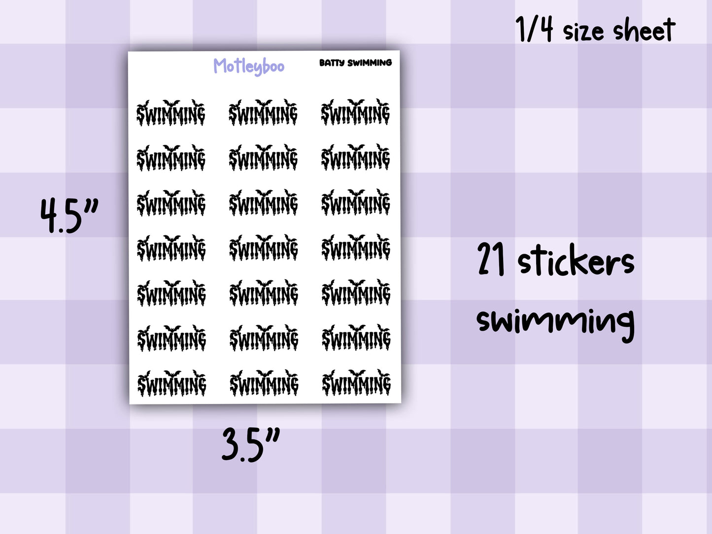 Bat Planner Stickers, Batty Words, Goth Journal Stickers, fitness functional stickers, goth planner