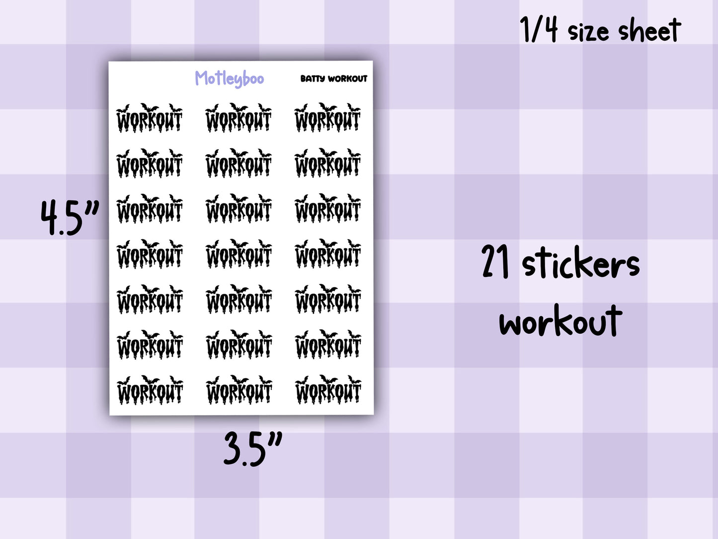 Bat Planner Stickers, Batty Words, Goth Journal Stickers, fitness functional stickers, goth planner