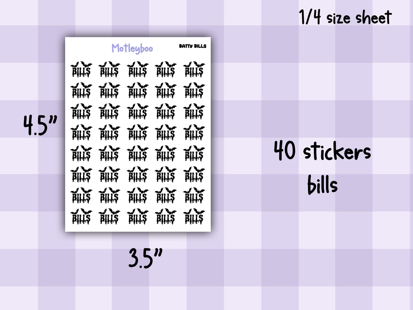 Bat Planner Stickers, Spooky Goth Journal Stickers, weekly planner functional stickers,