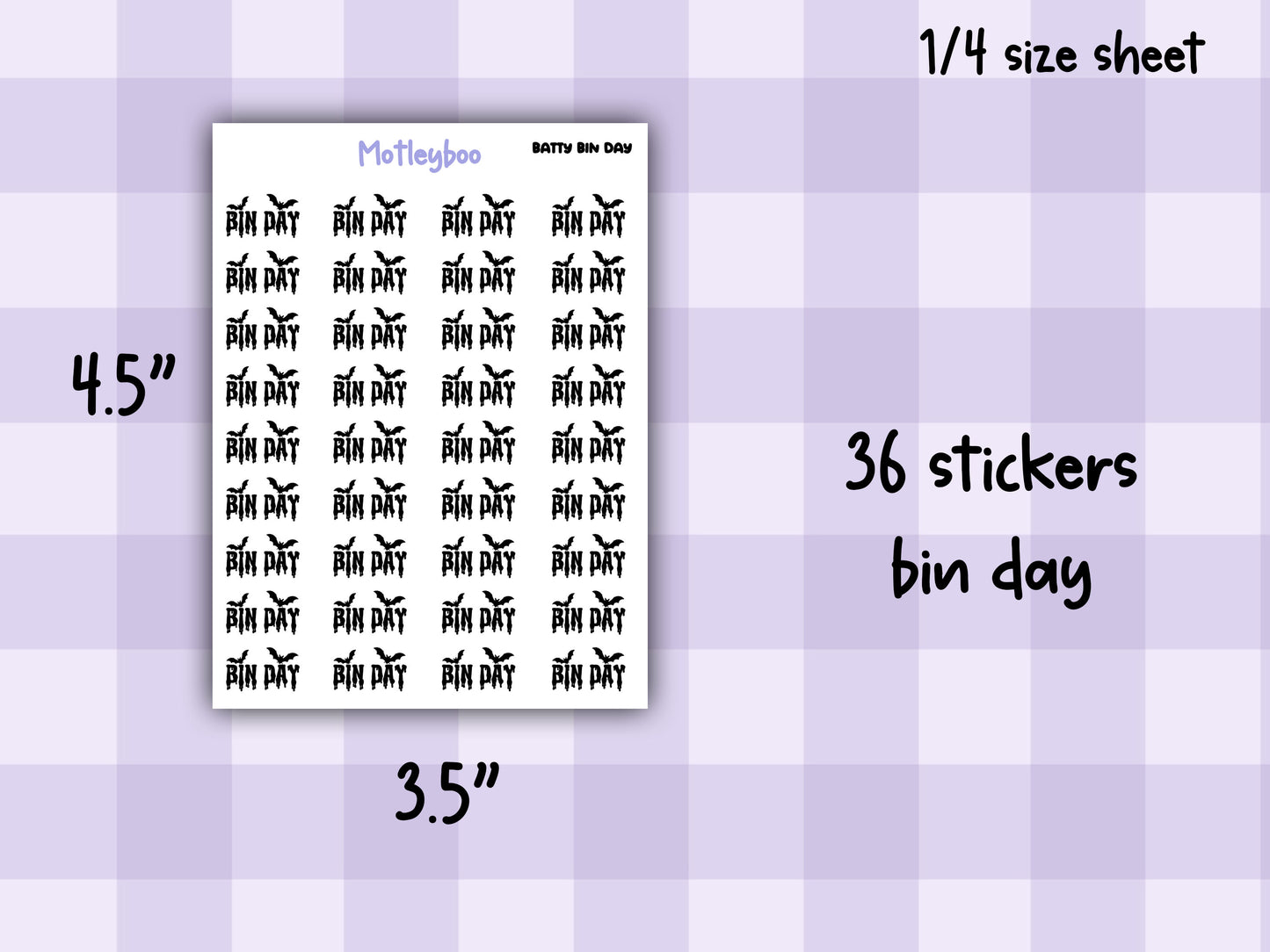Bat Planner Stickers, Spooky Goth Journal Stickers, weekly planner functional stickers,