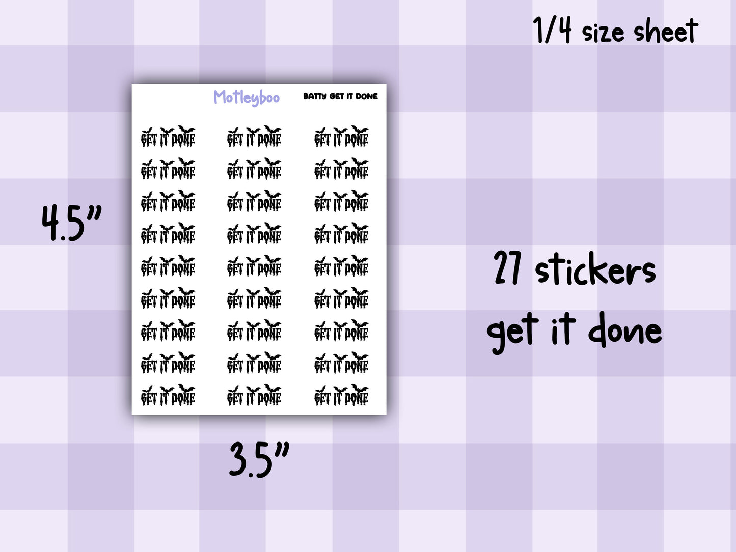 Bat Planner Stickers, Spooky Goth Journal Stickers, weekly planner functional stickers,