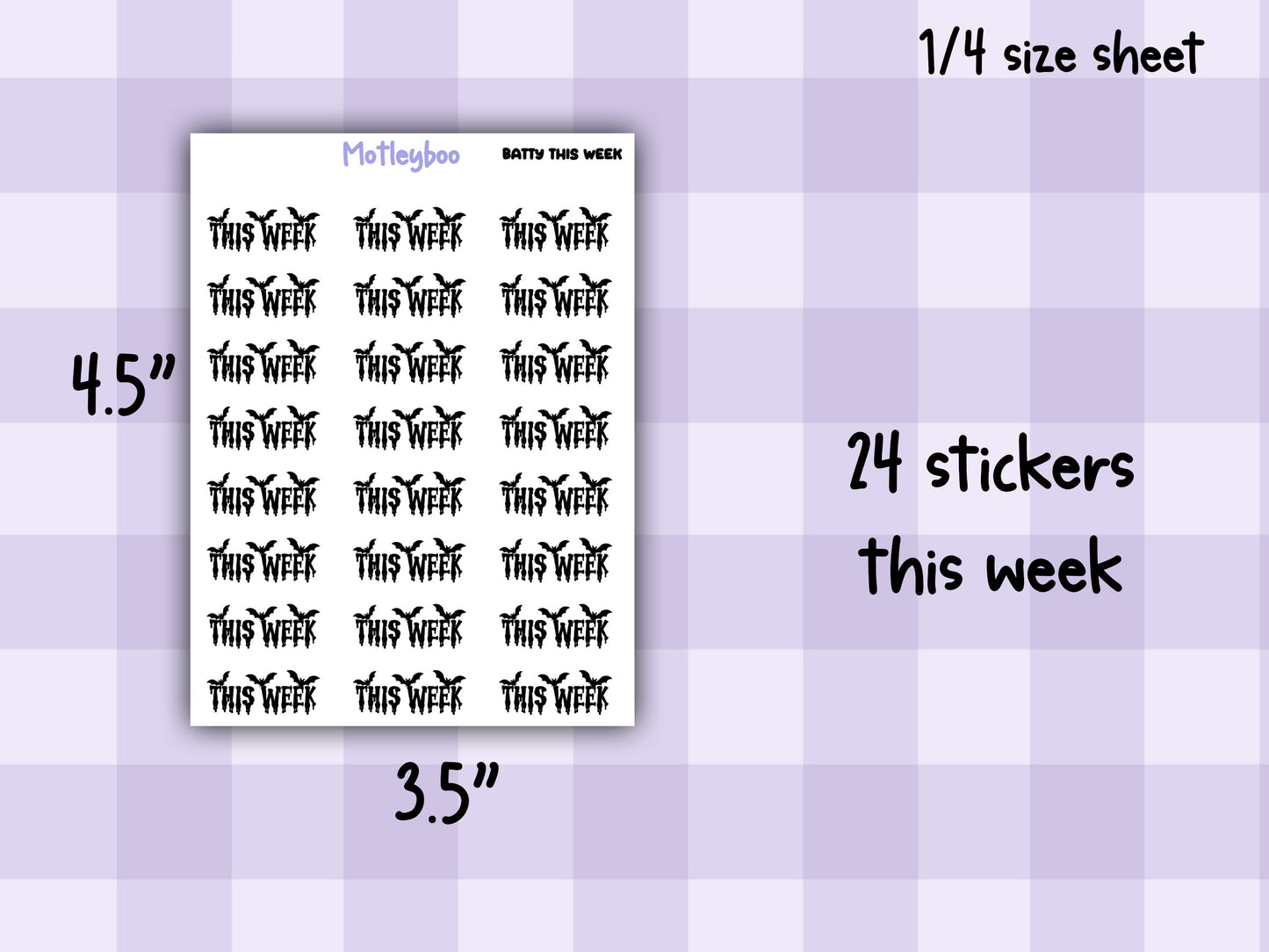 Bat Planner Stickers, Spooky Goth Journal Stickers, weekly planner functional stickers,