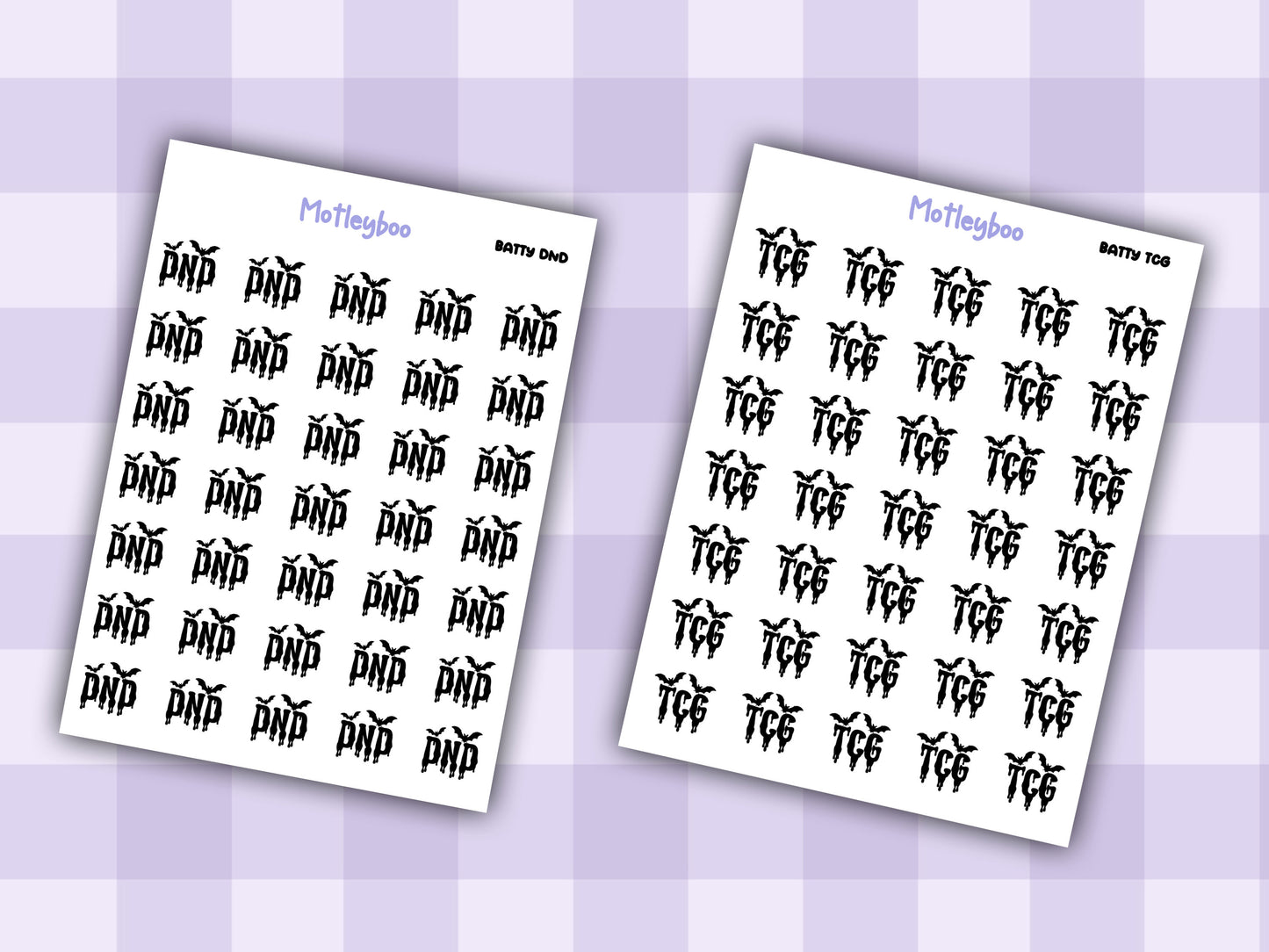 Bat Planner Stickers, Goth Journal Recreational Functional Words,