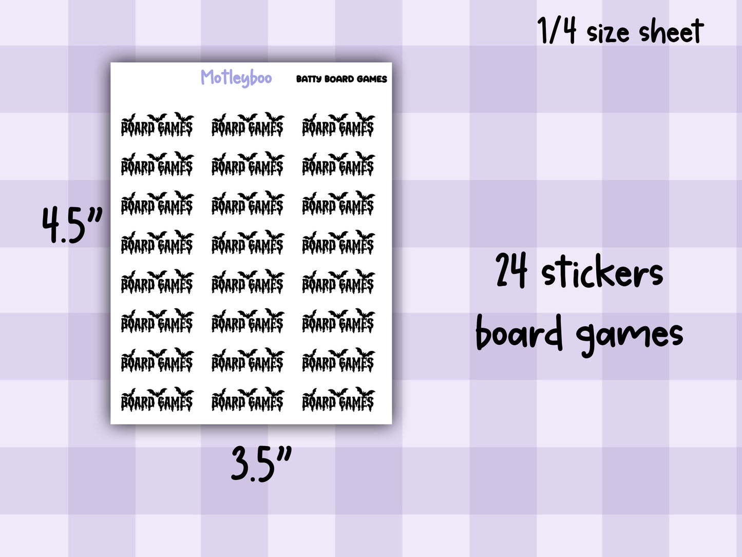 Bat Planner Stickers, Goth Journal Recreational Functional Words,
